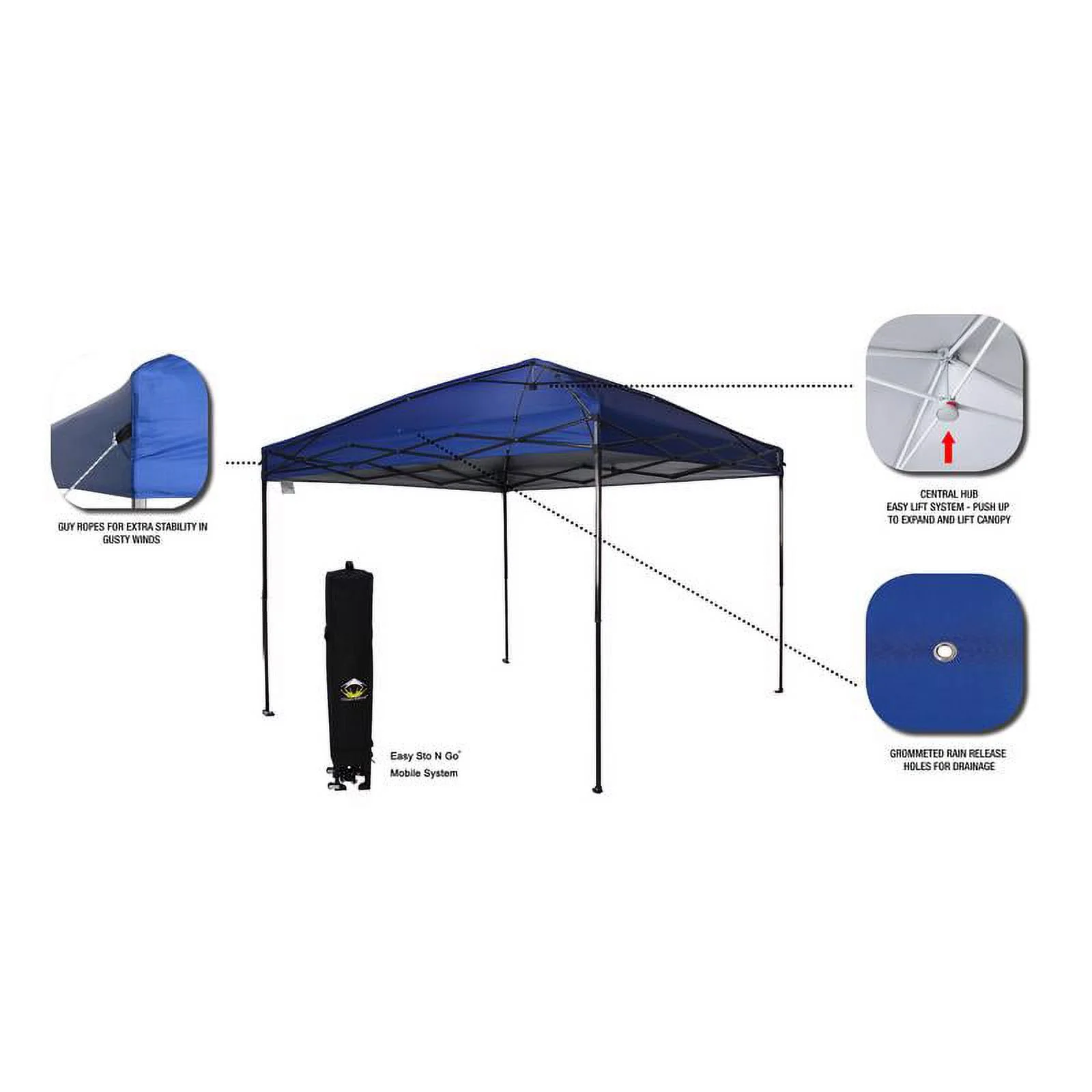 Crown Shade  9.38 x 10 ft. One Touch Polyester Canopy, Blue