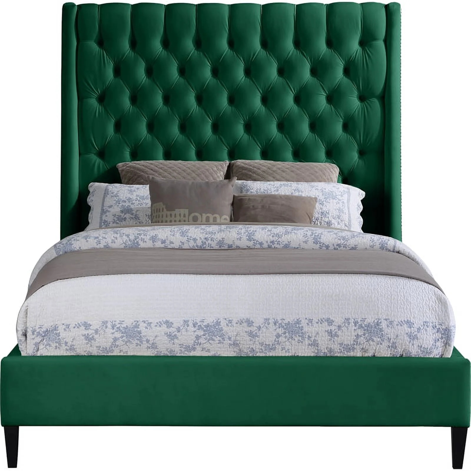 Meridian Furniture Fritz Green Velvet Queen Bed