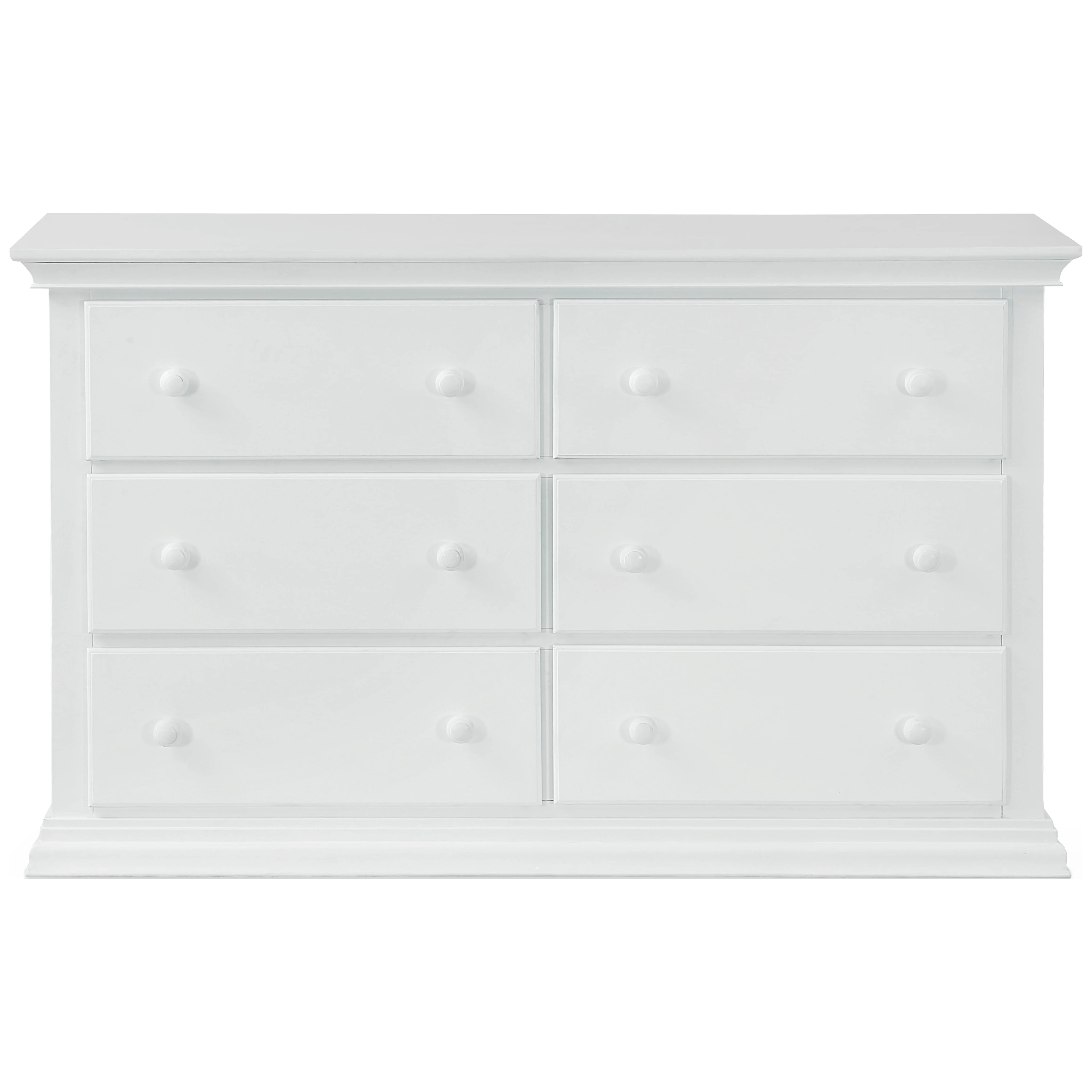 Suite Bebe Hayes 6-Drawer Traditional Wood Double Dresser in White