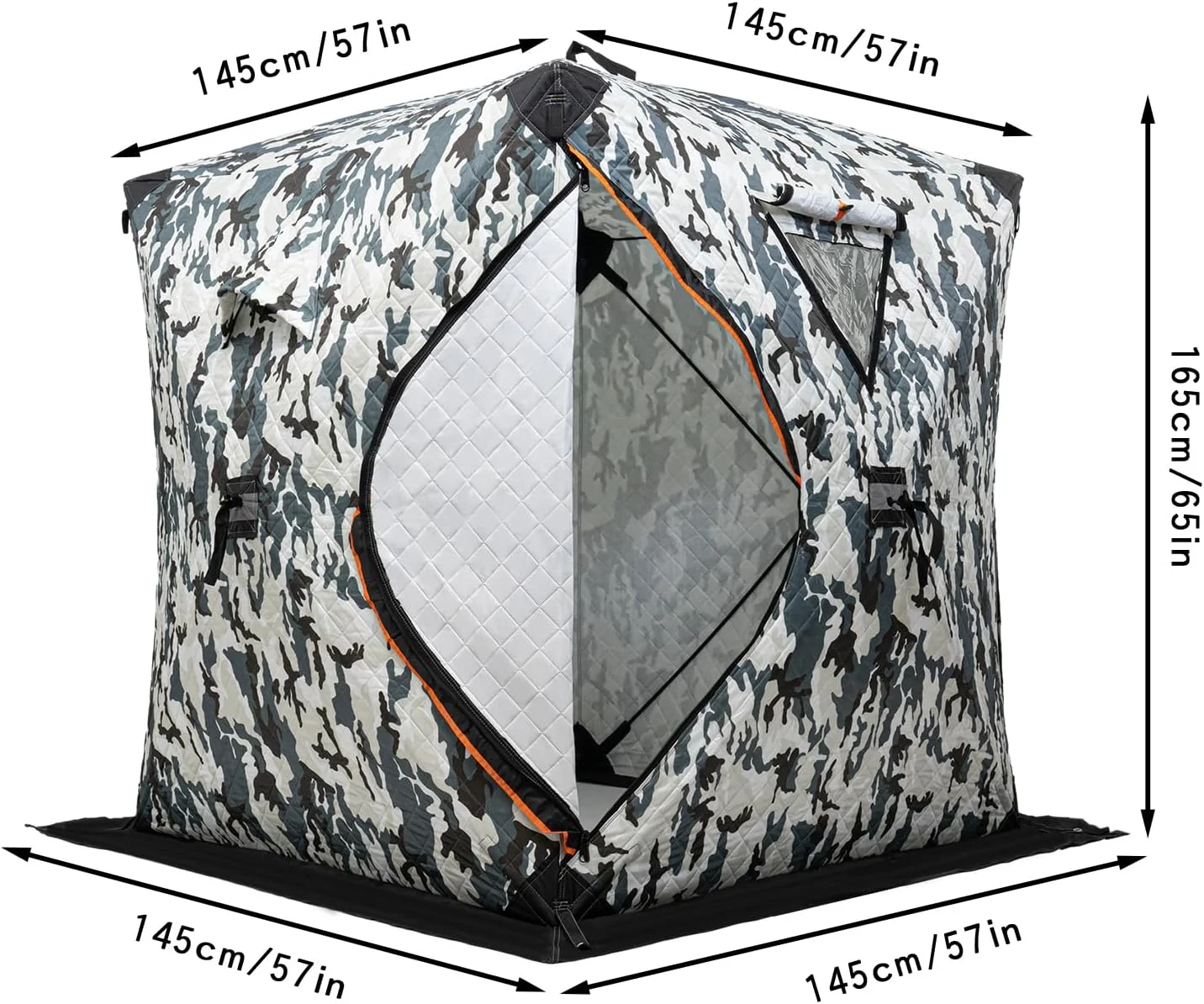 Miduo 2 Person Insulated Ice Fishing Shelter with Carrying Bag & Zippered Door