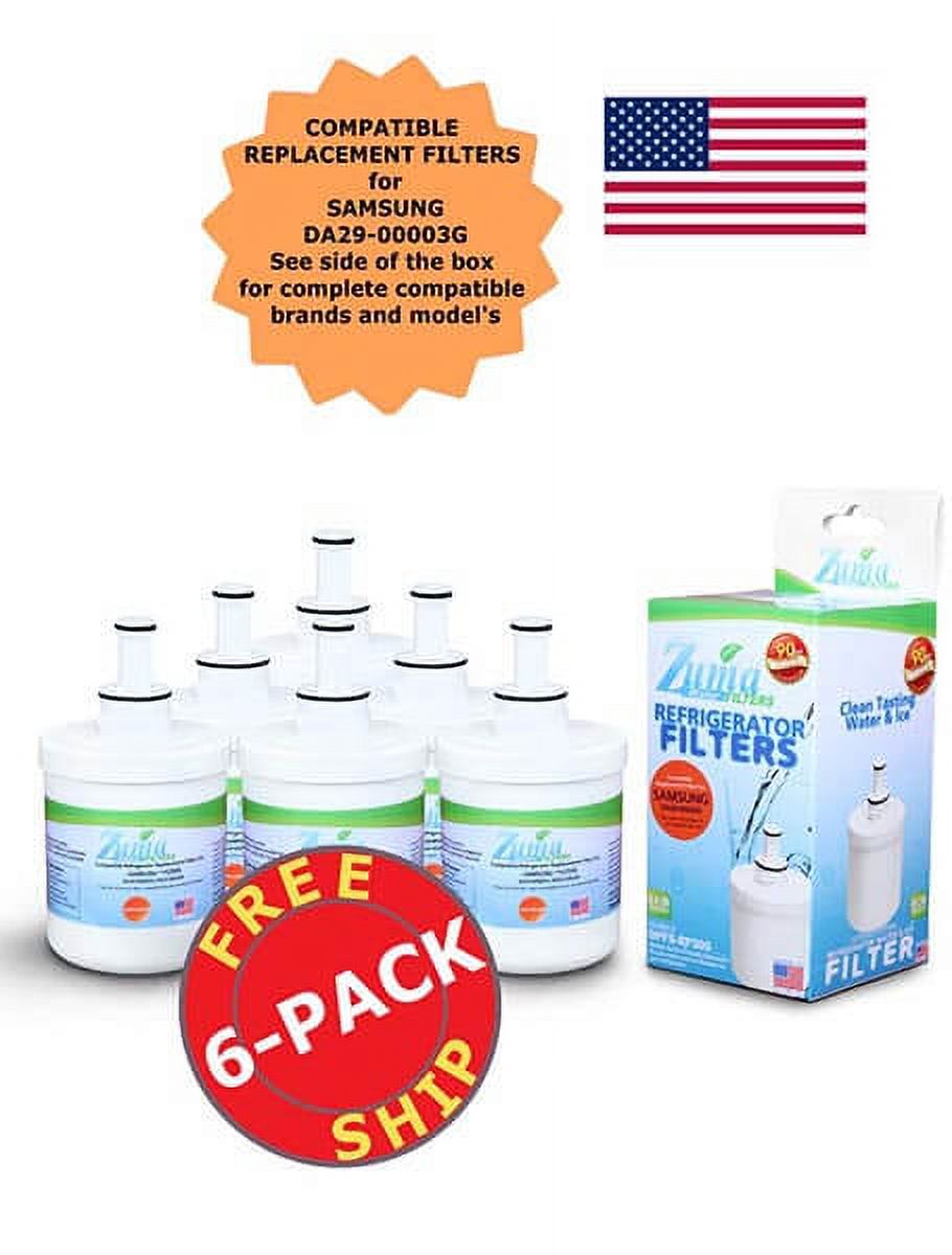 ZUMA Brand , Water and Ice Filter , Model # OPFS-RF300 , Compatible with Samsung® DA2900003B - 6 Pack - Made in U.S.A.