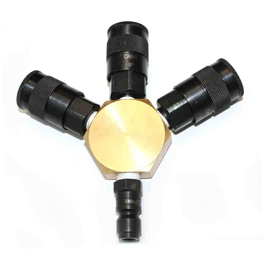 Interstate Pneumatics FPM44R-KA6 Flat Hex Manifold with Three 3/8