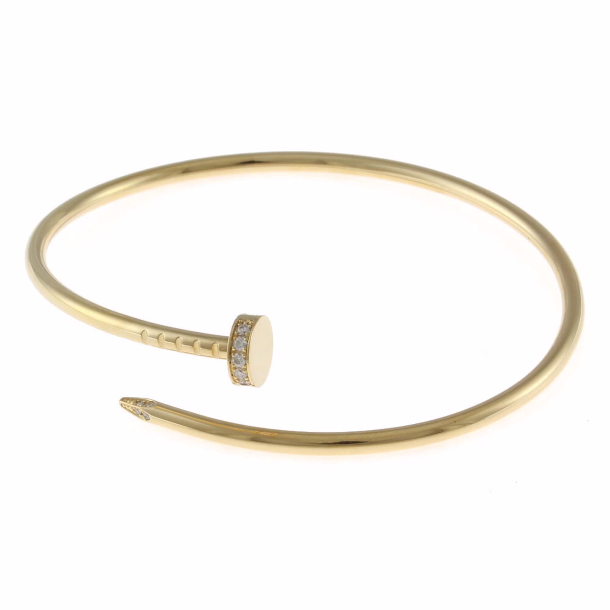Pre-Owned Cartier CARTIER Juste Uncle Small #17 Bangle 18K K18 Yellow Gold Diamond Women's (Good)