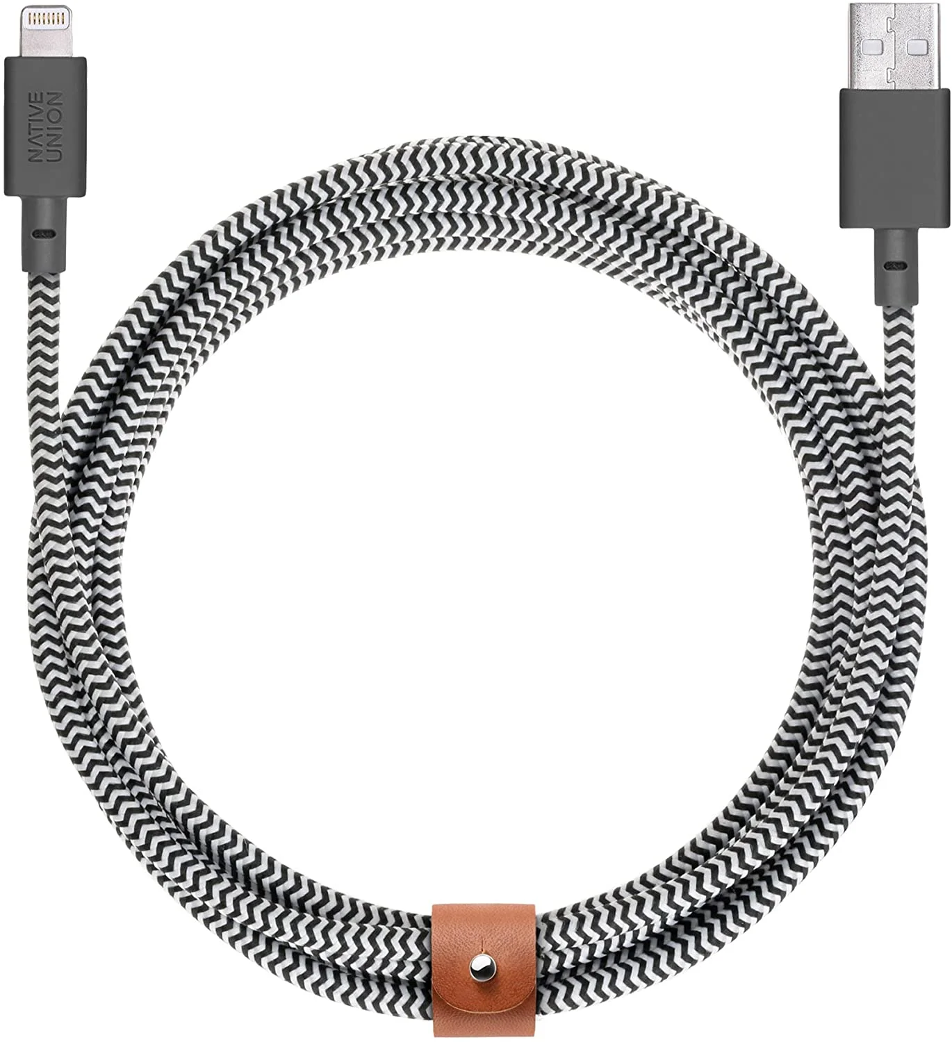 Native Union  10-Ft USB to USB-C Charge and Sync Braided Belt Cable - Gray