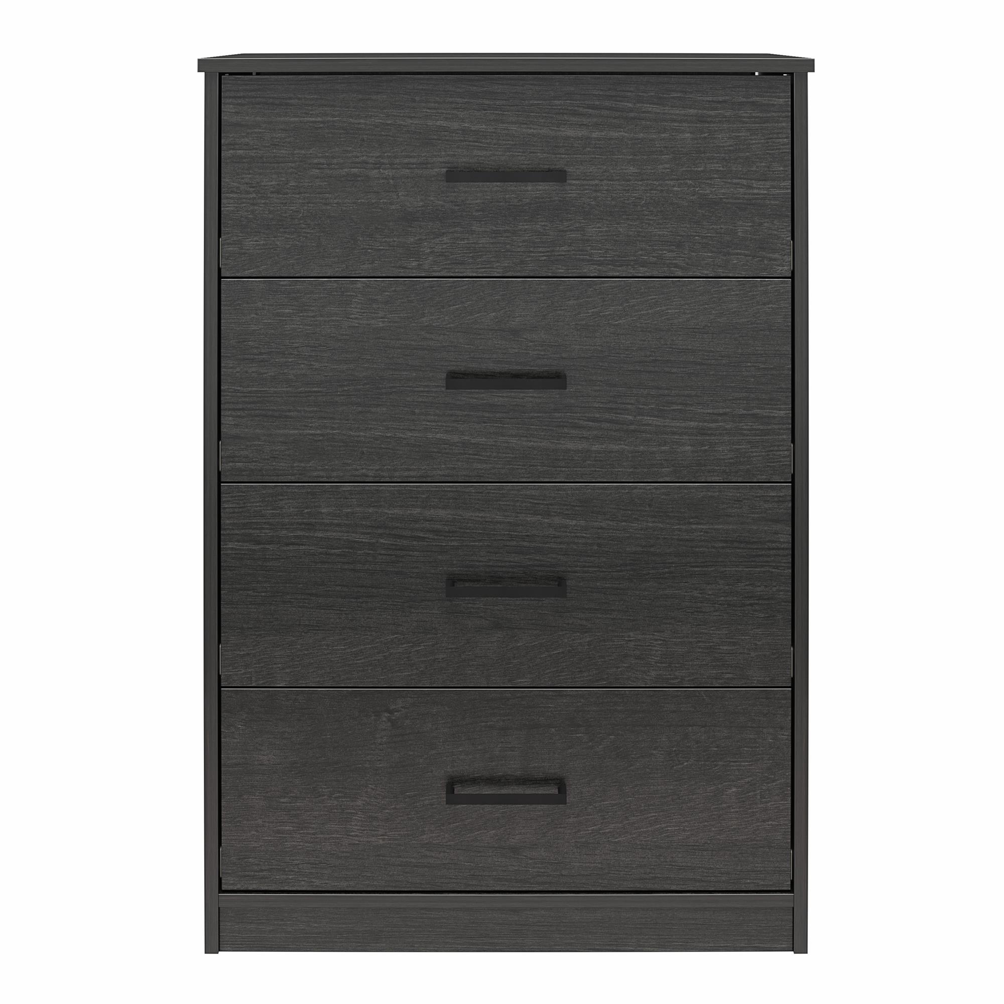 Ameriwood Home Edgewater 4 Drawer Dresser, Black Oak