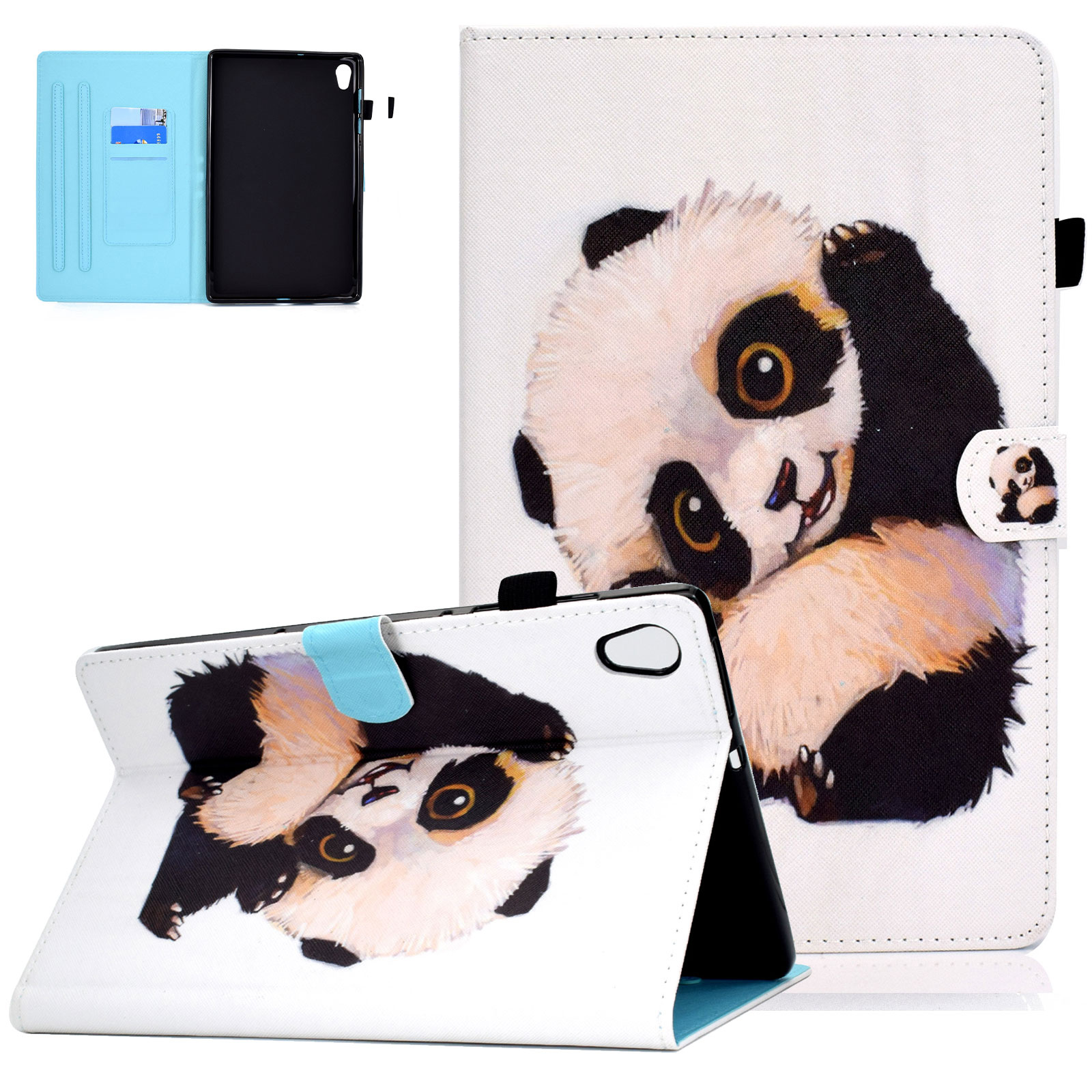 Lenovo Tab M10 HD 2nd Gen TB-X306X TB-X306F 10.1-Inch Case 2020 Released, Allytech PU Leather Slim Shell Folio Flip Smart Cover Auto Sleep Wake Case for Lenovo Tab M10 HD 2nd Gen 2020,Panda
