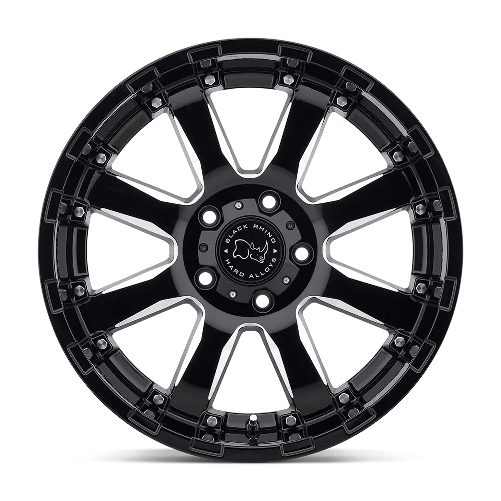 Black Rhino SIERRA 18x9  5x150 +12 GLOSS BLK W/ MILLED SPOKES Wheel Rim (QTY: 1)