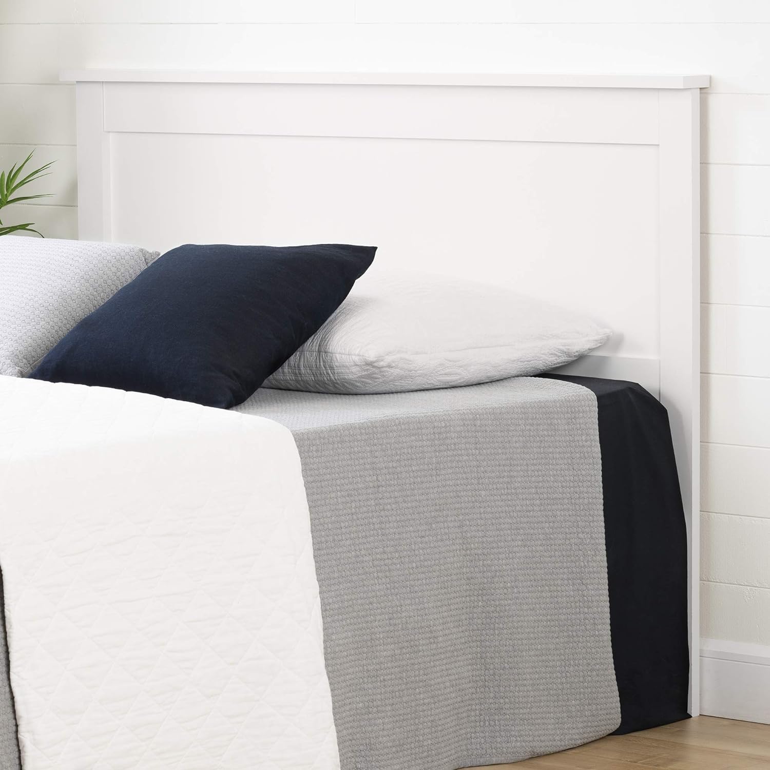 Vio Headboard Full/Queen , 54/60-Inch, Pure Whie