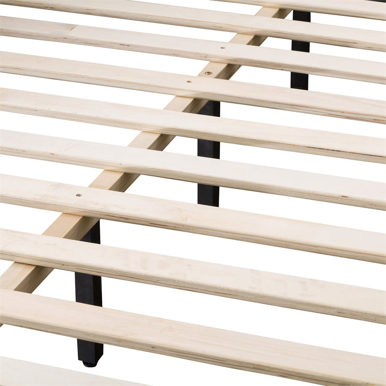 Atlin Designs Button-Tufted Headboard Fabric Full/Double Bed Frame in Dark Gray