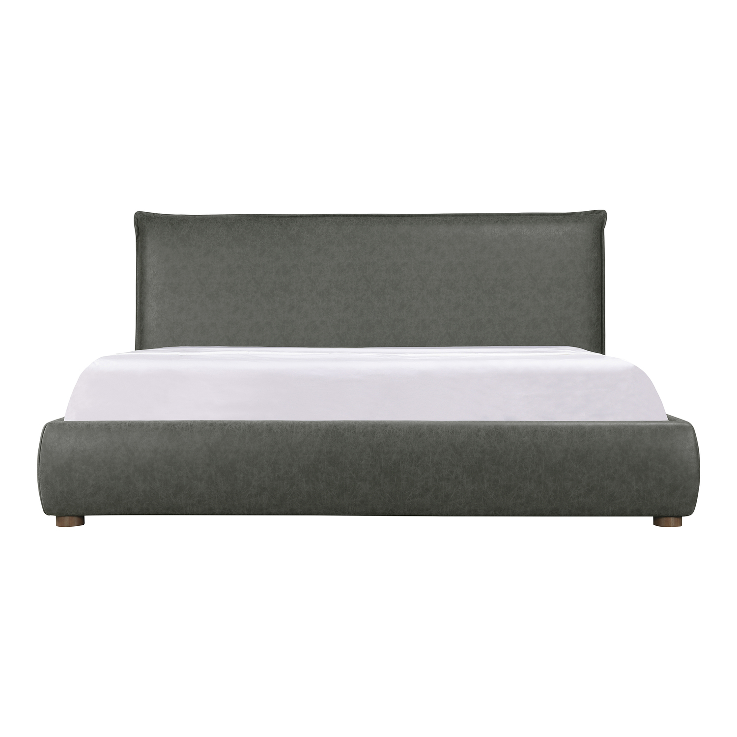Moe's Home Collection Luzon Queen Bed Slate Vegan Leather