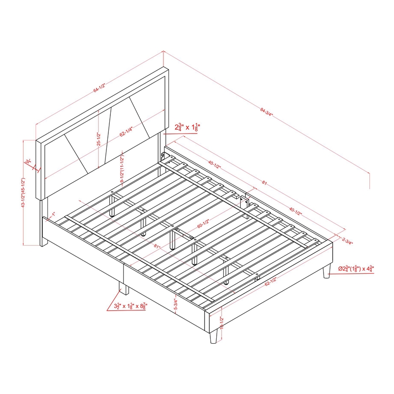 Furniture of America Harper Fabric Upholstered Queen Bed in Beige