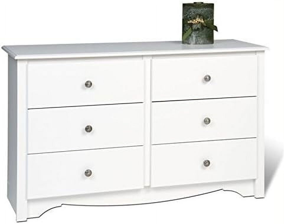 6 Drawer Double Dresser In White