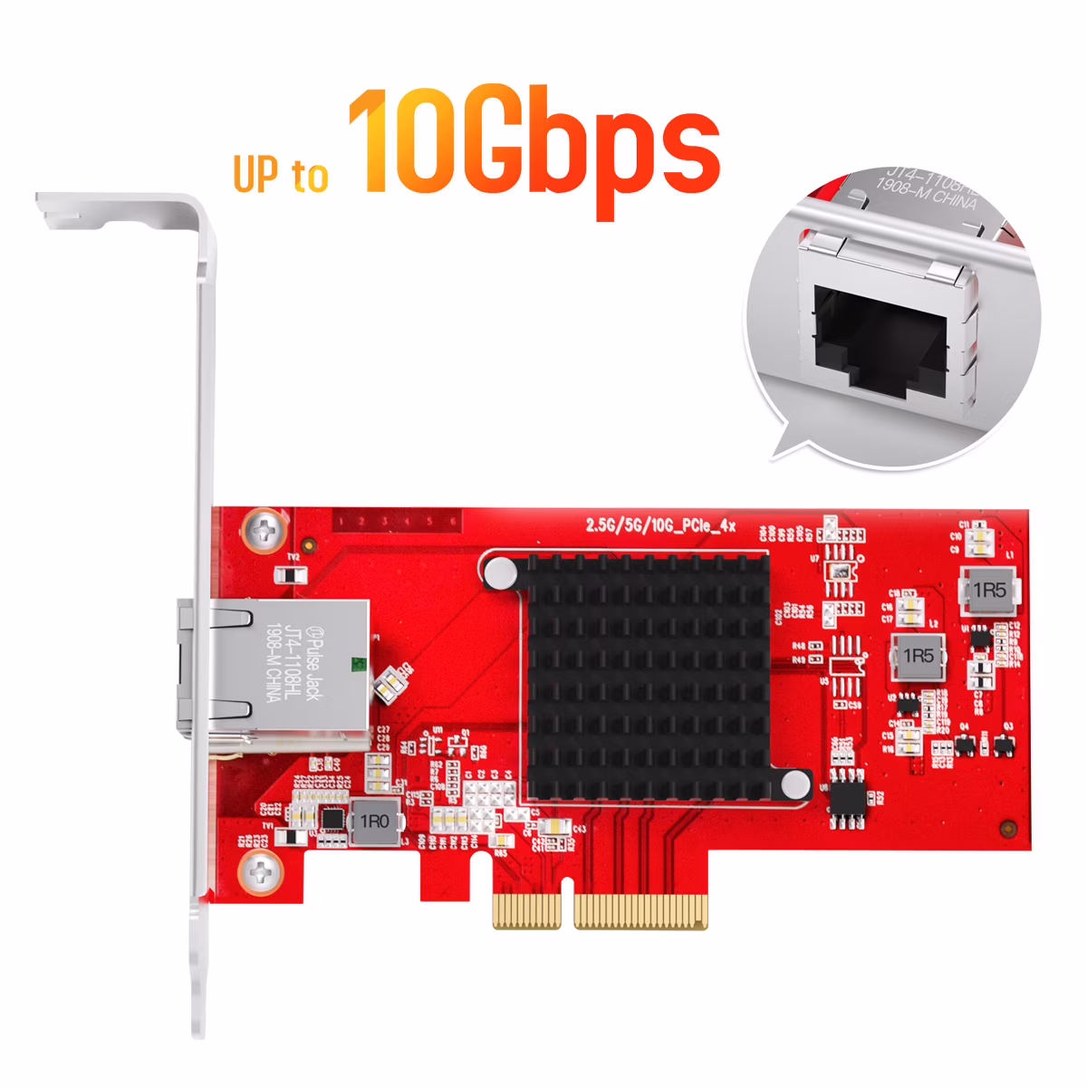 EDUP 10Gb Gigabit Ethernet PCI-E Network Controller Card with Heat Sink 1G/2.5G/5G/10Gbps RJ45 LAN Adapter PCI Express Converter Network Card for Desktop PC with Windows 10/8.1/8 /7