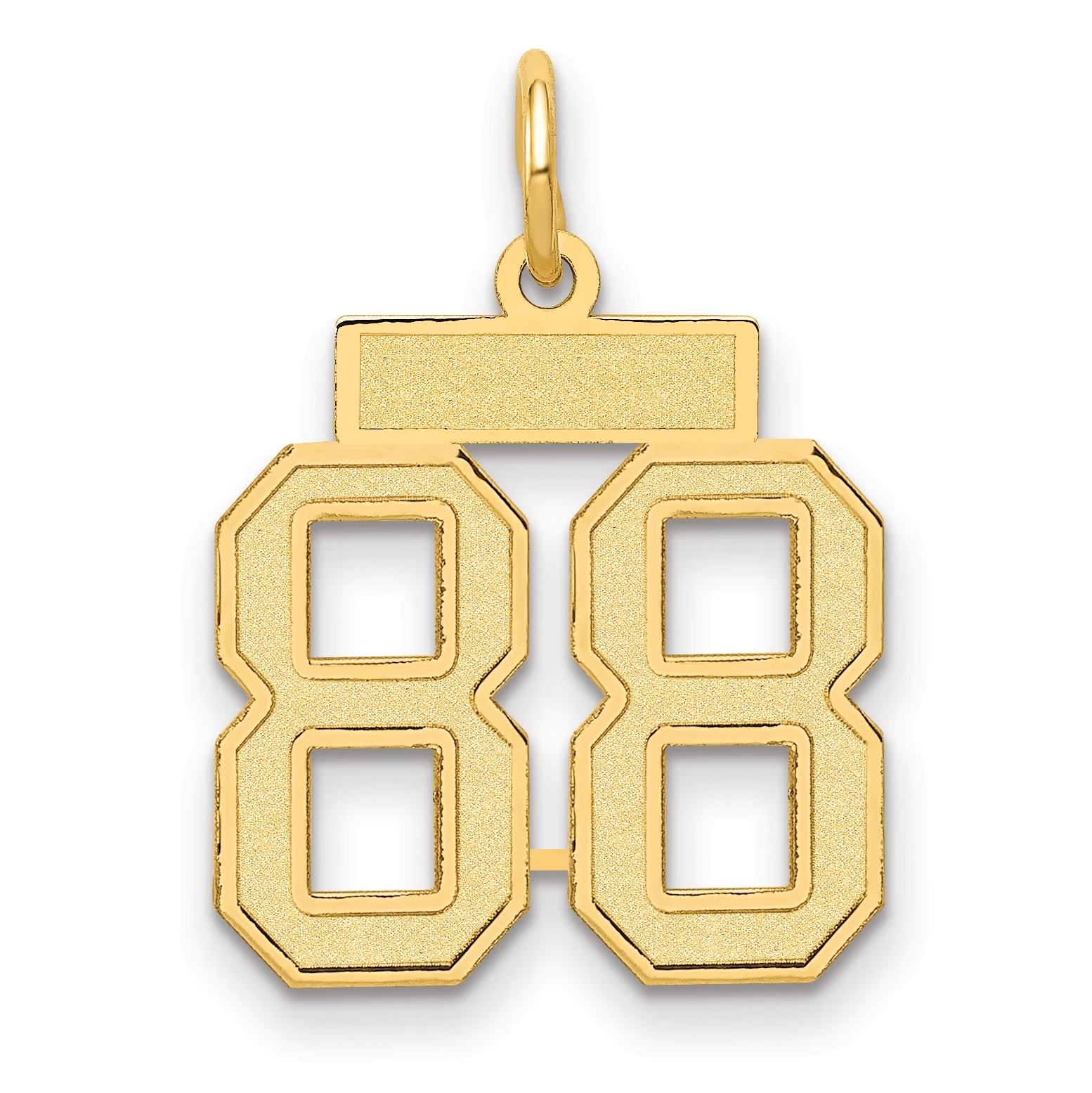 Carat in Karats 14K Yellow Gold Small Satin Number 88 Pendant Charm