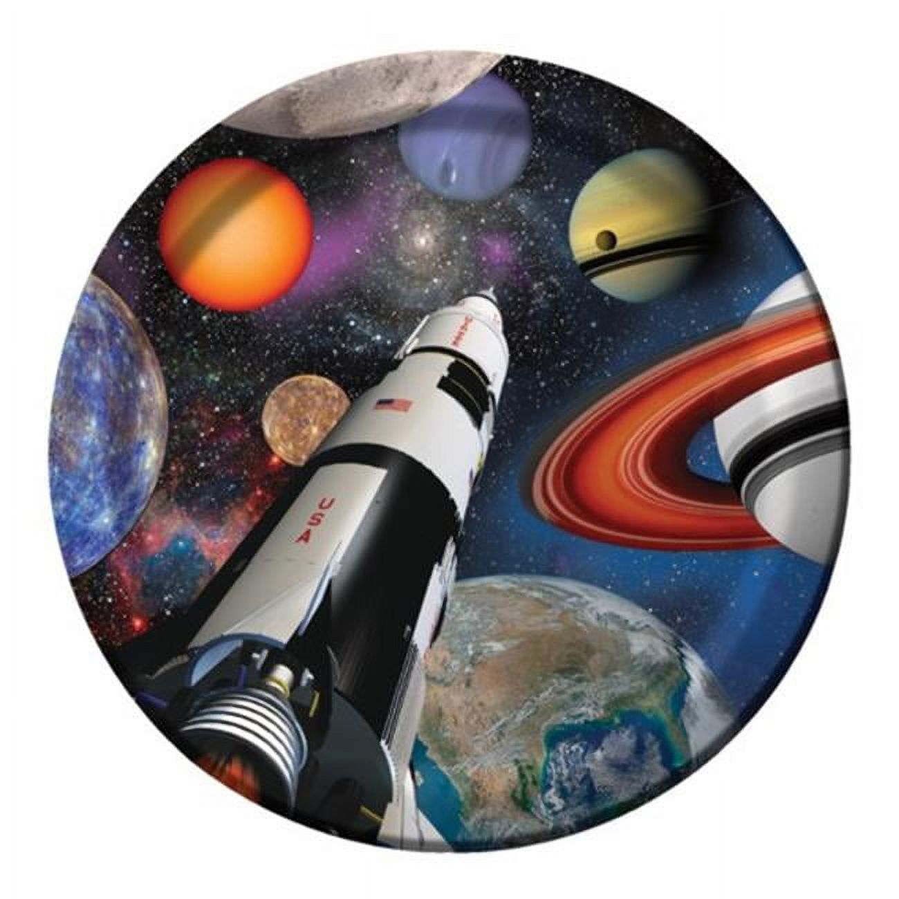 Hoffmaster Group 425533 9 in. Outer Space Paper Lunch & Dinner Plates - 8 per Case - Case of 12