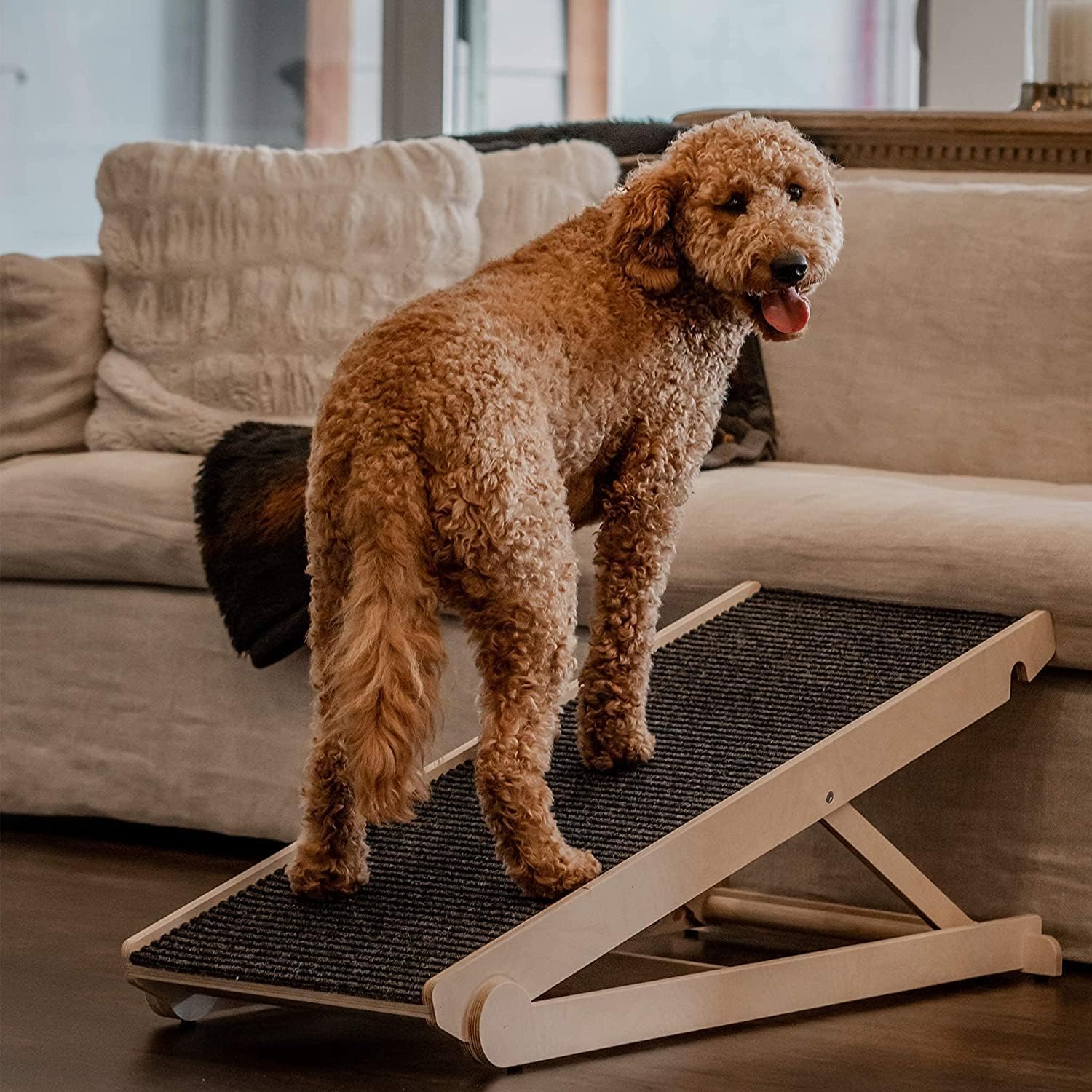 Made Adjustable Dog Ramp - For Couch Or Bed With Paw Traction Mat - 40