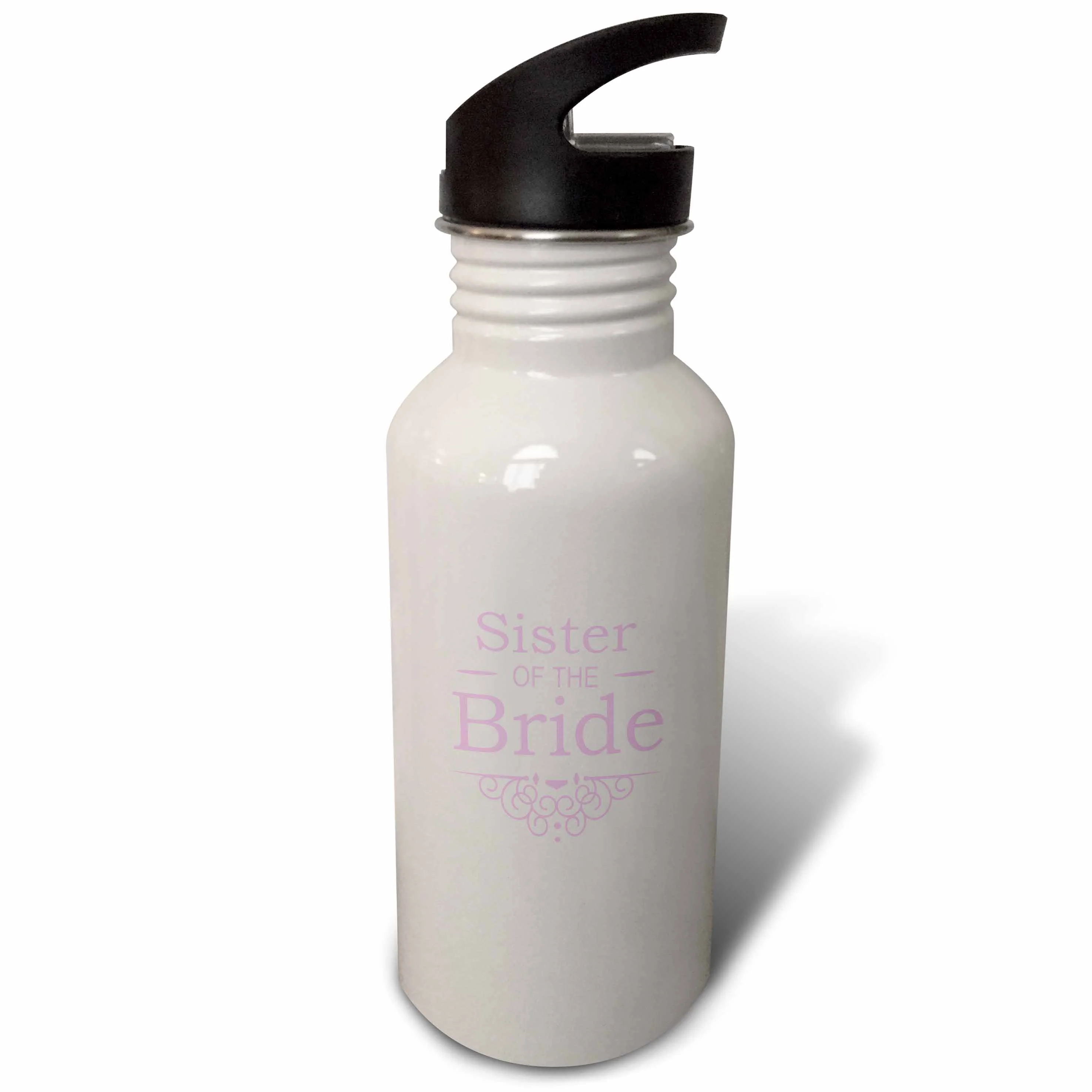 Sister of the Bride in pink - Wedding - part of matching marriage party ceremony set - fancy swirls 21 oz Sports Water Bottle wb-151569-1