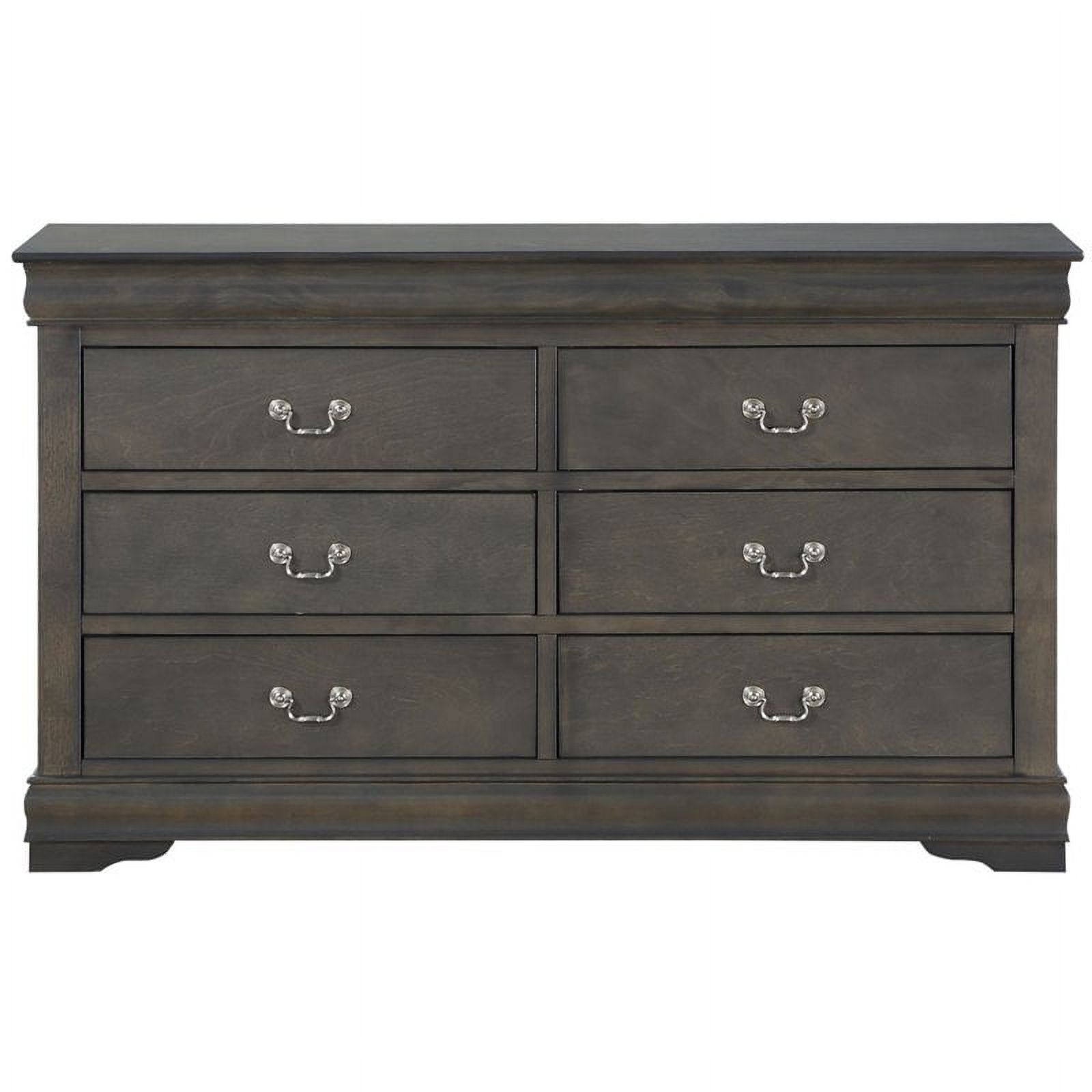 Bowery Hill Traditional Wood Dresser in Dark Gray