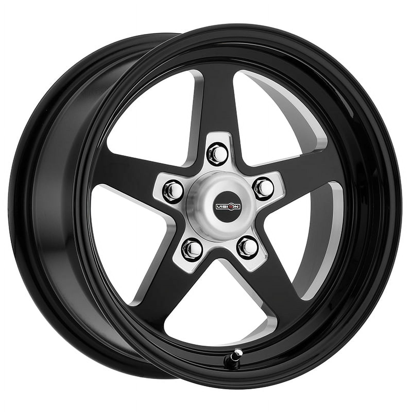 Vision Sport Star II 15x7 5x120.7 0et Gloss Black With Milled Center Wheel