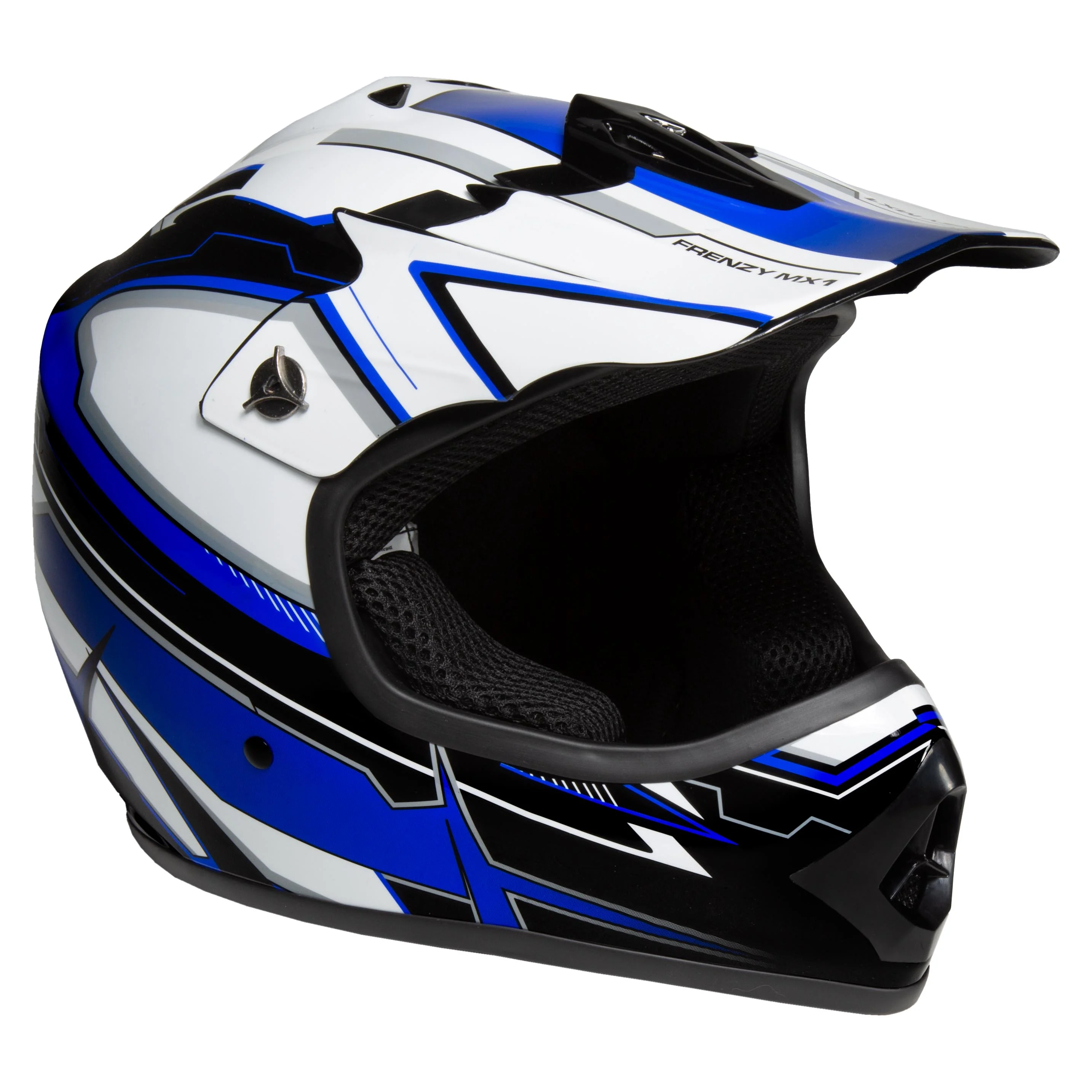 Youth Frenzy MX Off Road Helmet - DOT Approved - Color Blue - Size Youth Medium