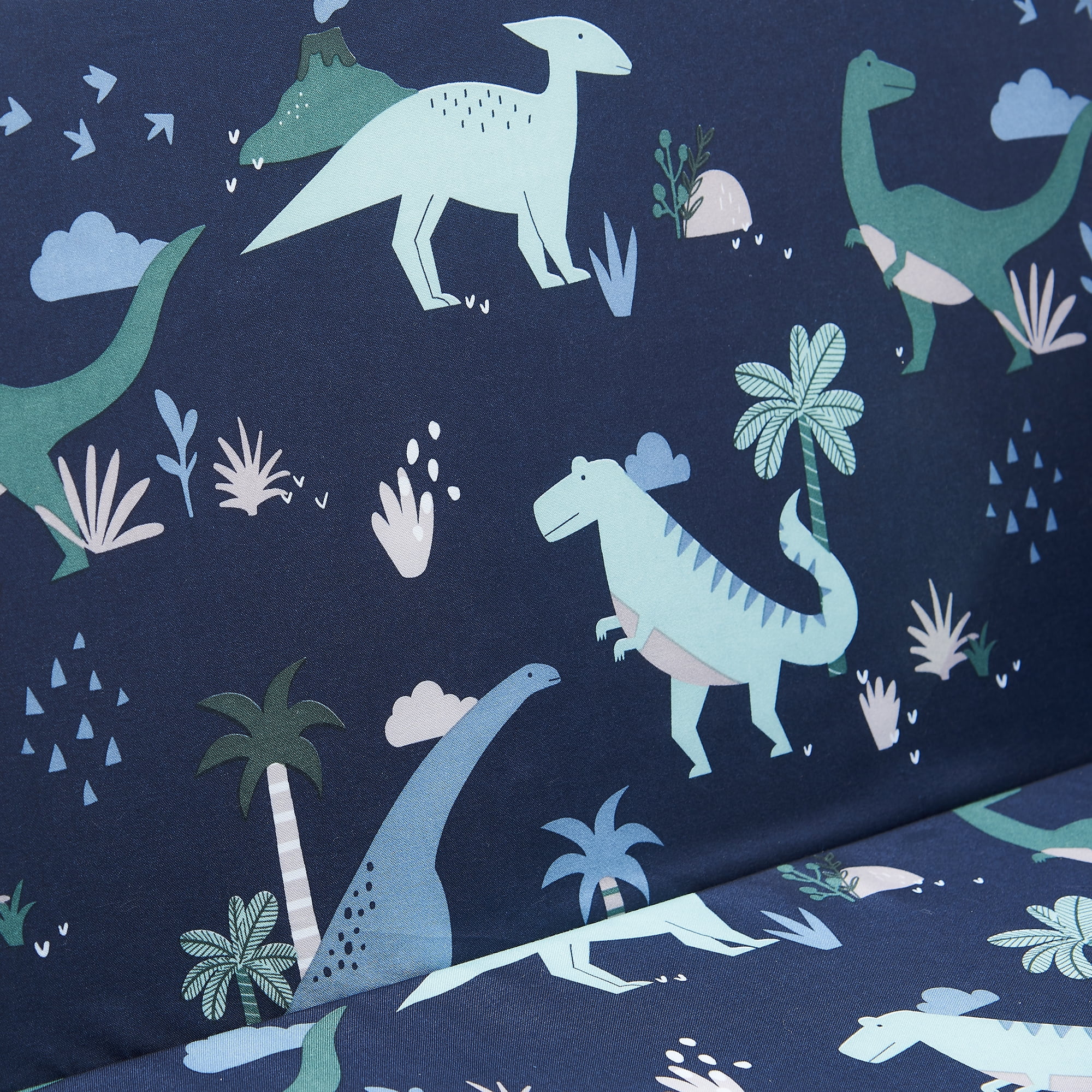 Ulax Furniture Convertible 2-in-1 Flip Open Kids Loveseat/ Couch/ Sleeper Sofa (Navy Dinosaur)