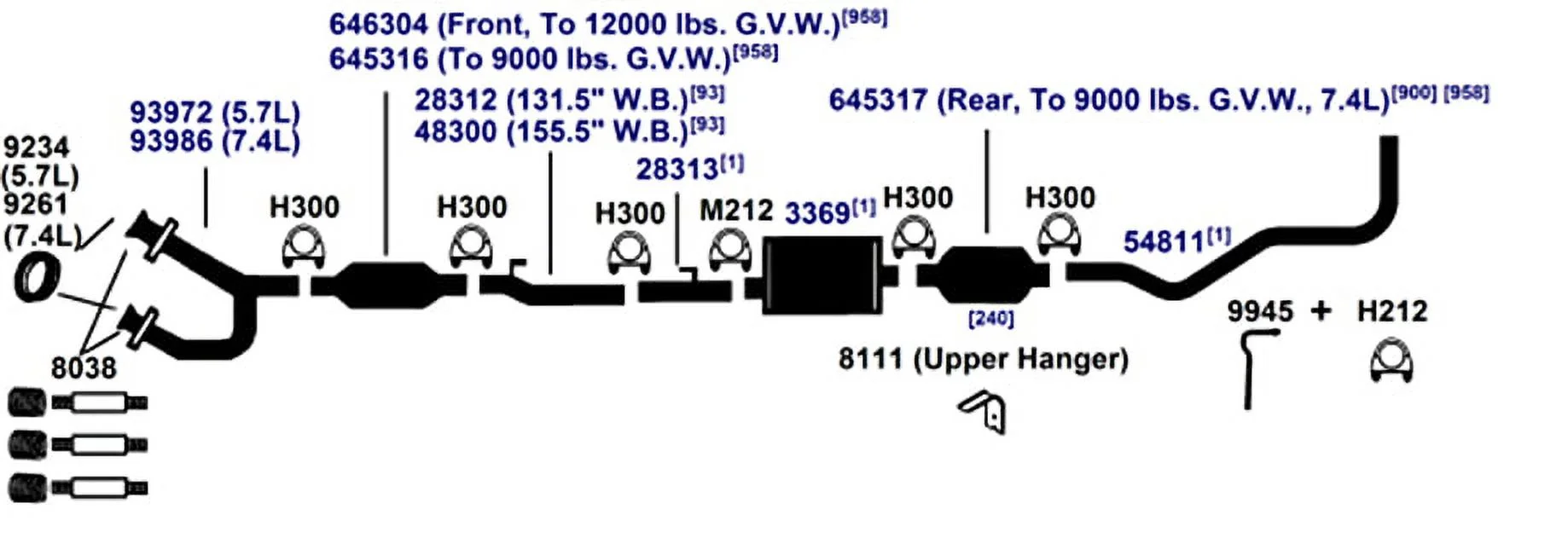AP 93986 Exhaust Pipe Fits select: 1988-1995 CHEVROLET GMT-400, 1989-1995 GMC SIERRA