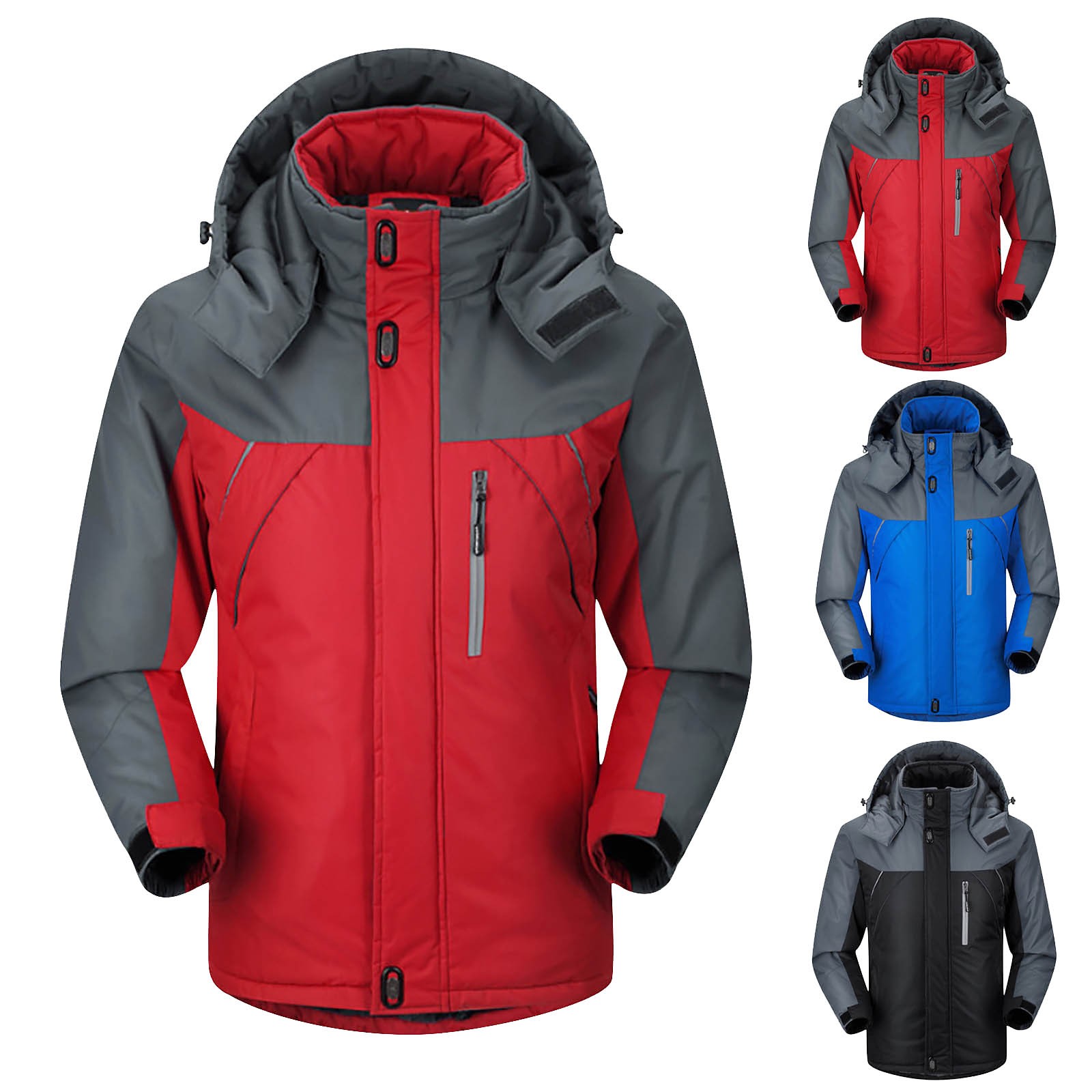 Men's Mountain Waterproof Ski Jacket Unisex Hooded Windproof Rain Windbreaker Winter Snow Jacket Coat