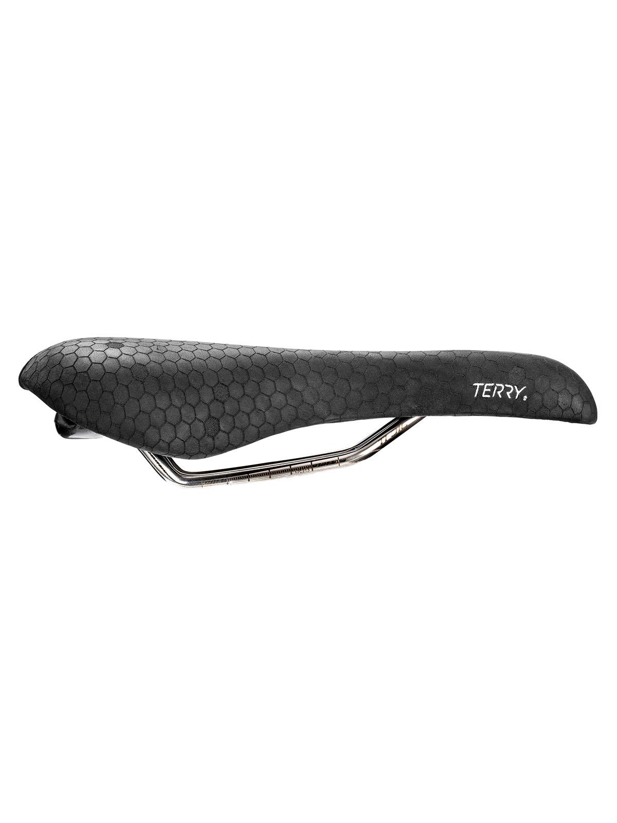 Terry Men's Fly Ti Bicycle Saddle - Comfortable Performance-Level Bike Seat - More Padding - Cut Away Through Mid-Section - Black