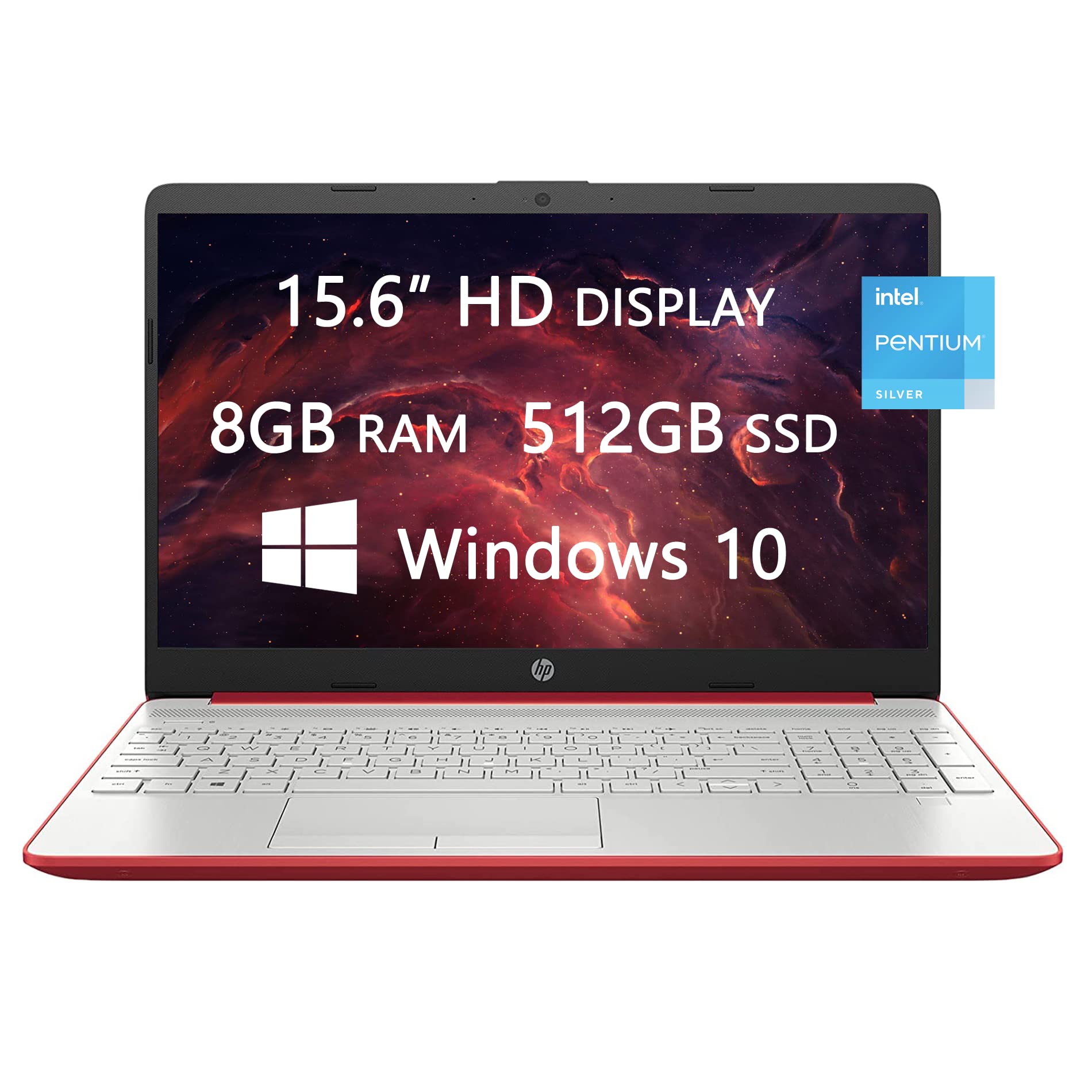 HP 2022 Newest Laptops, 15.6 inch HD Computer, Intel Pentium Silver N5030, 8GB RAM, 512GB SSD, 1-Year Office 365, Ethernet, Webcam, Wi-Fi, Bluetooth, Fast Charge, Windows 10, LIONEYE HDMI Cable