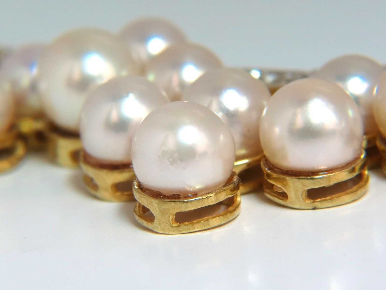 10.00ct NATURAL DIAMONDS & AKOYA PEARLS 18kt NECKLACE OPERA RIVIERA