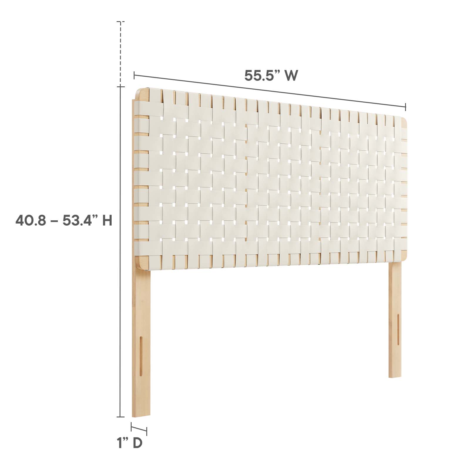 Modway Sparta Weave Full Vegan Leather Headboard in Natural Beige