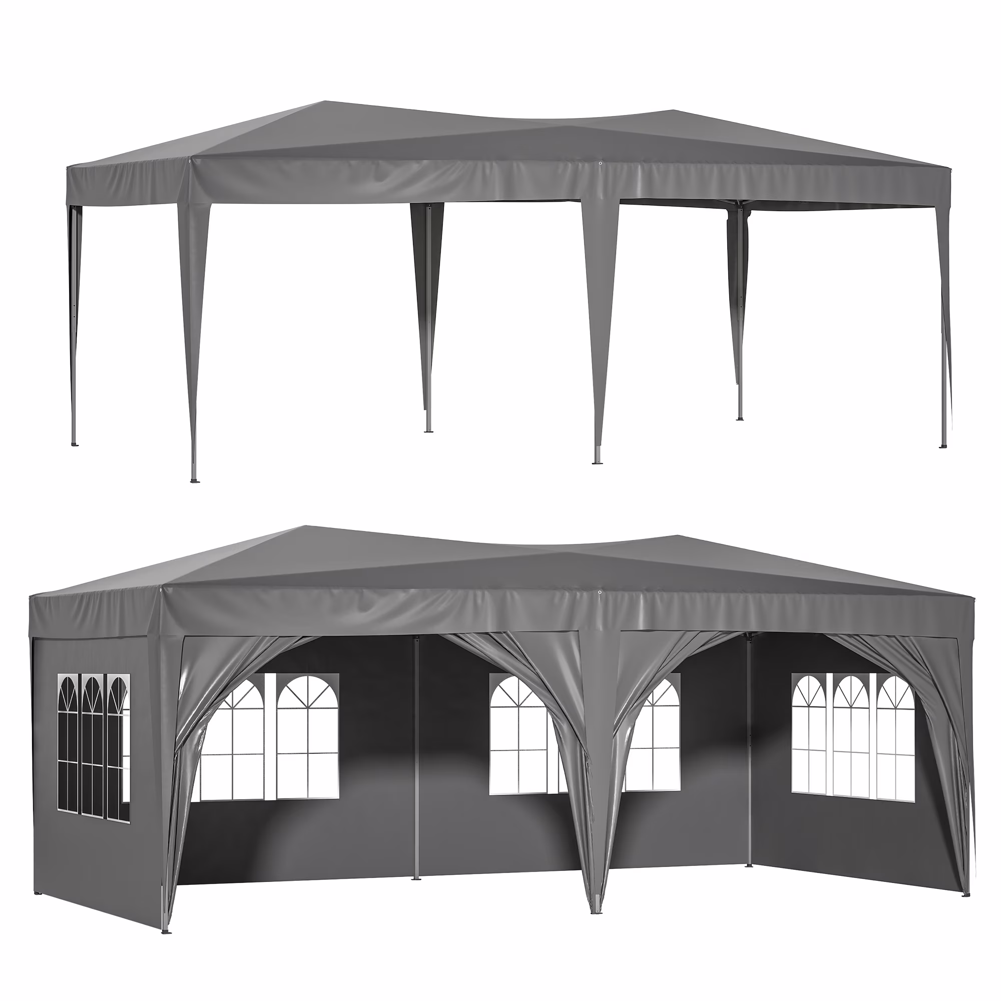 10'x20' Canopy Tent Outdoor EZ Pop Up Party Tent Commercial Instant Canopy Heavy Duty Portable Folding Tent with Carry Bag and 6 Removable Sidewalls