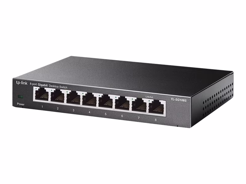 TP-Link TL-SG108S | 8 Port Gigabit Ethernet Switch | Desktop/Wall-Mount | Plug & Play | Fanless | Sturdy Metal | Limited Lifetime Protection | 802.1p/DSCP QoS & IGMP Snooping | Compact Design