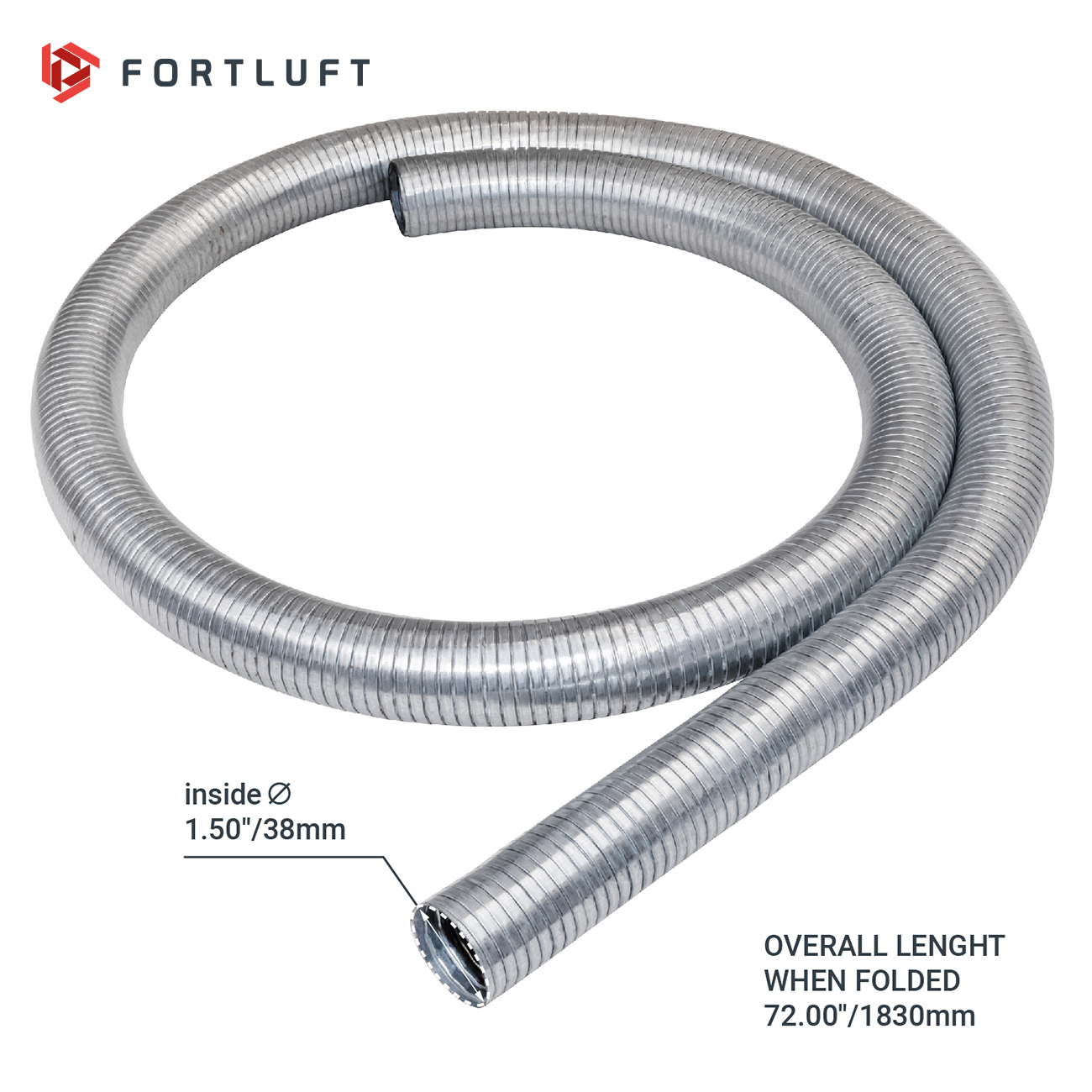 FORTLUFT Galvanized Exhaust Flex Tube 1.50''x72.00''/38x1830mm