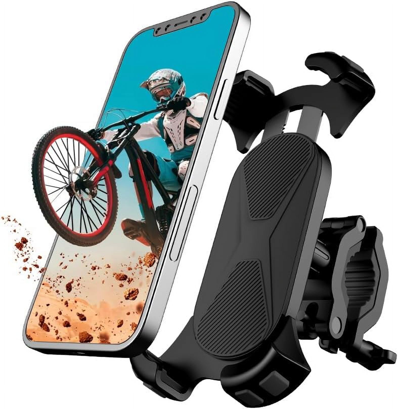 ZC GEL Bike Phone Holder, Motorcycle Phone Mount Handlebar Cell Phone Clamp [1s Lock], Scooter Phone for iPhone 14