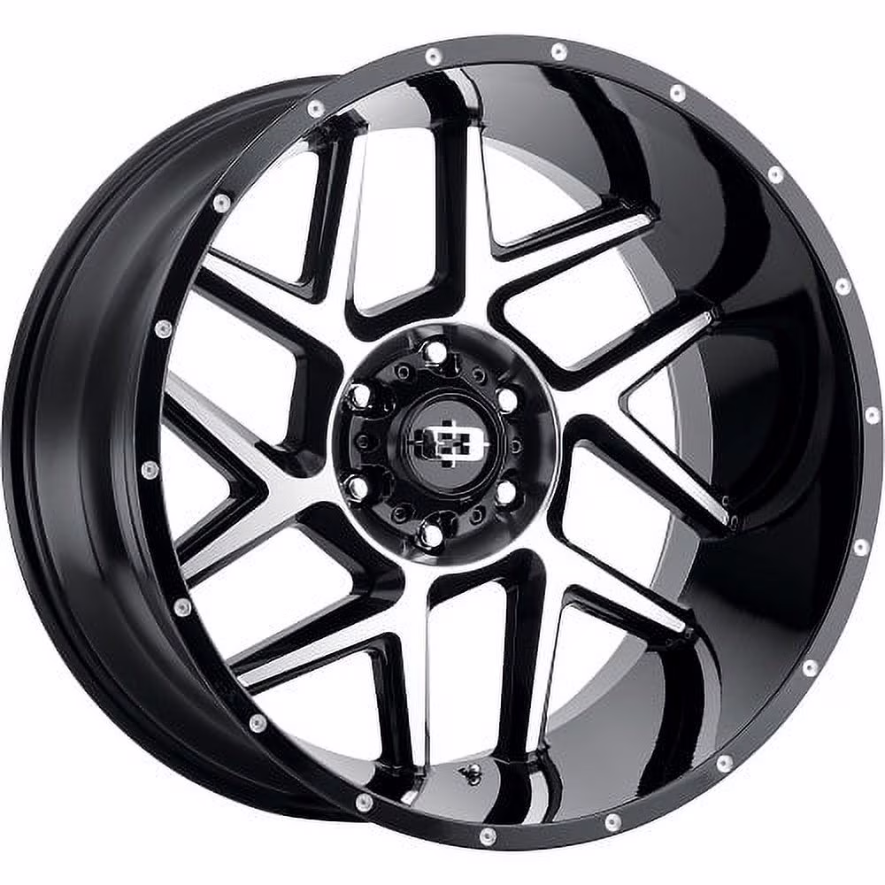 20x9 Vision 360 Sliver Black Machined Face 8x165.1 8x6.5 ET12 Wheel Rim