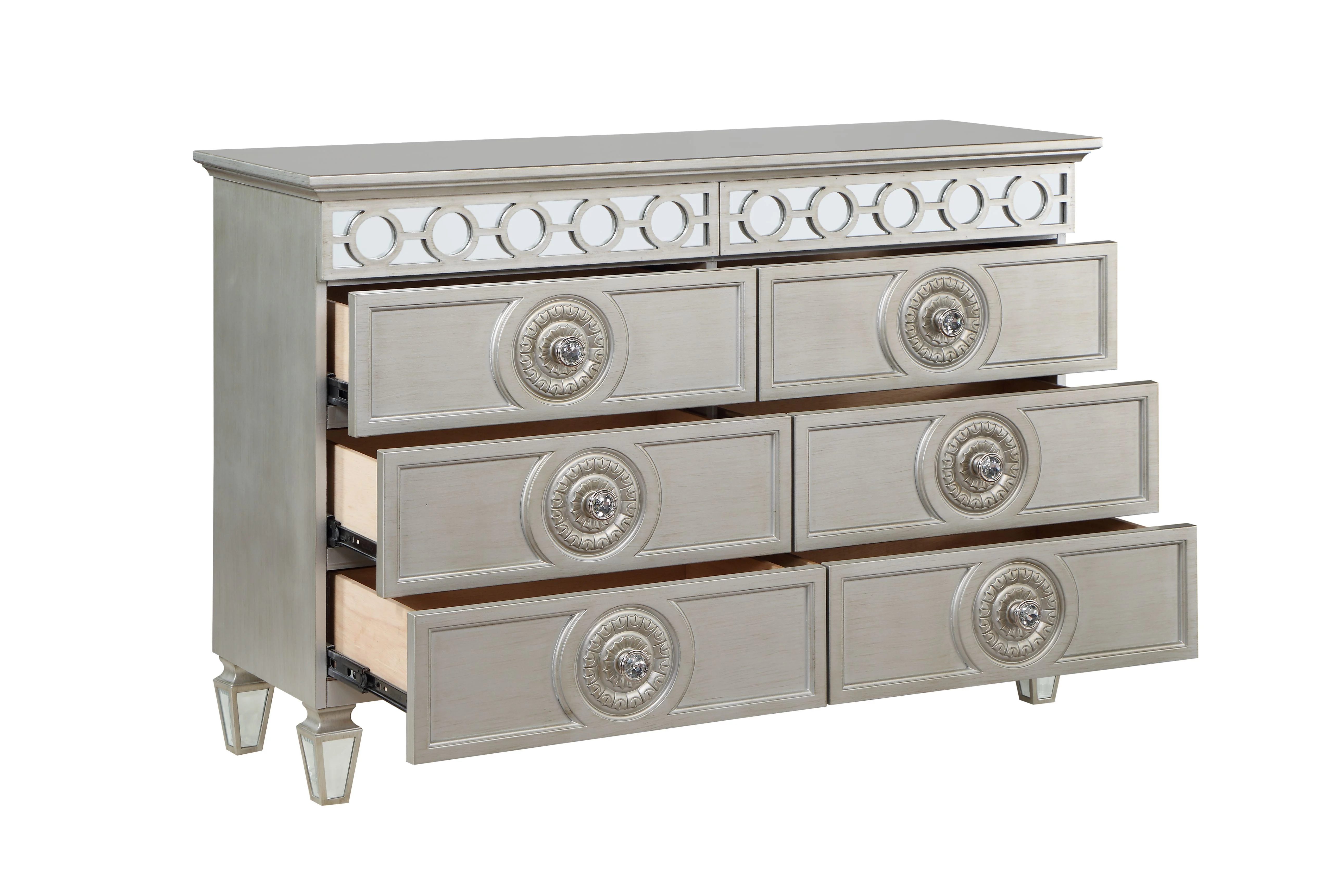 ACME Varian Dresser - Silver & Mirrored Finish - Elevate Room Decor