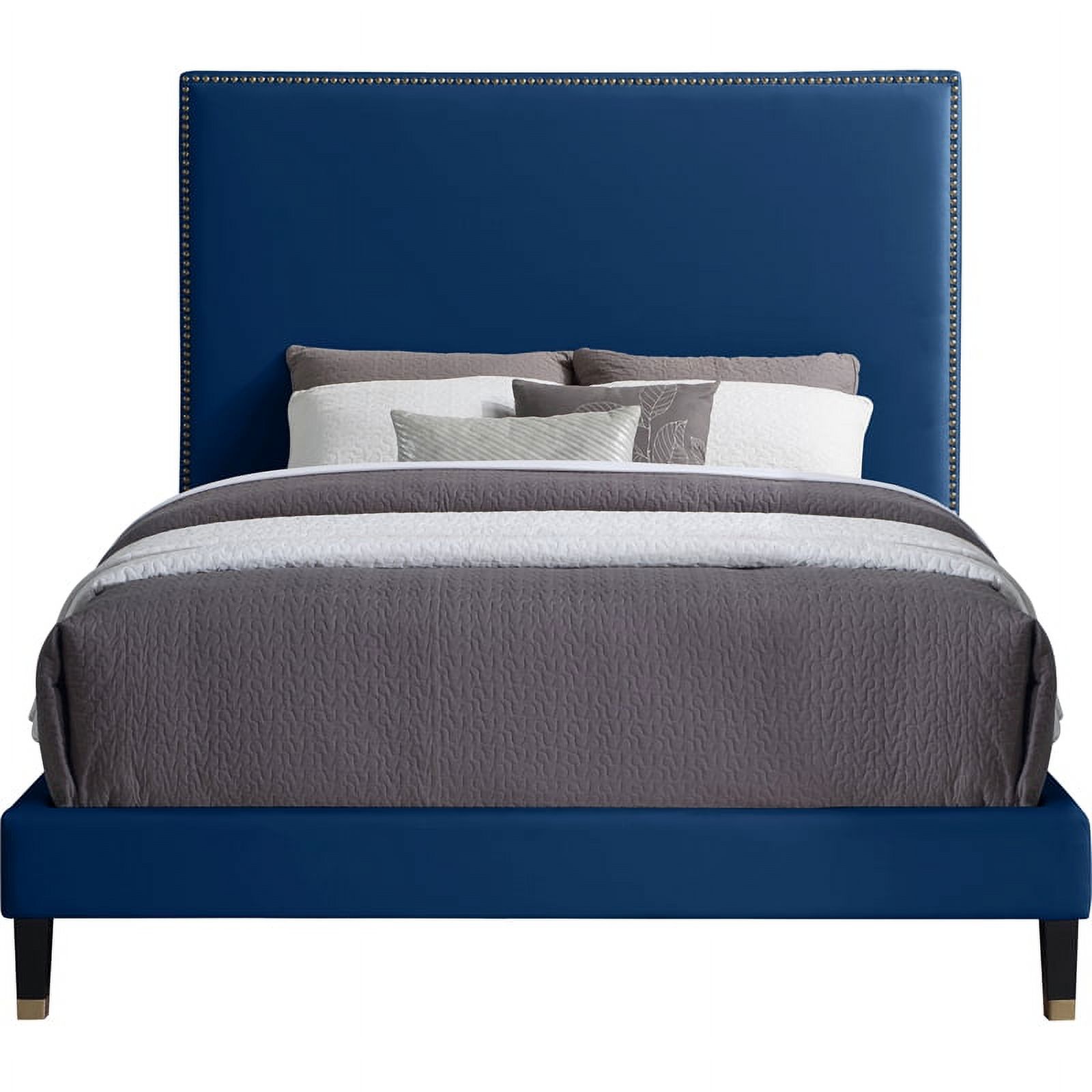 Meridian Furniture Harlie Navy Velvet King Bed