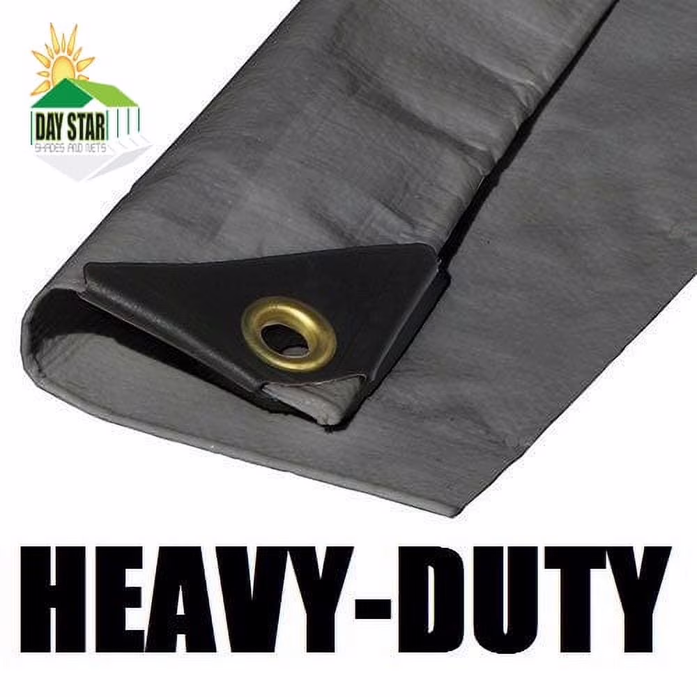 10'X14' Silver Tarp EXTRA Heavy Duty 12 mil 3 Ply Coated Reinforced Canopy 6 oz 3 Layer