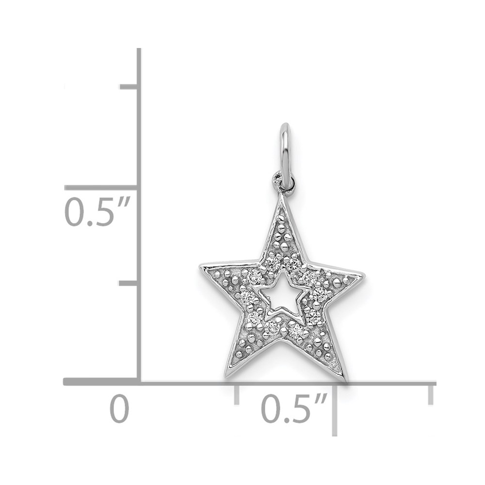 14k White Gold 1/20ct. Diamond Star Charm QPM5177-005-WA