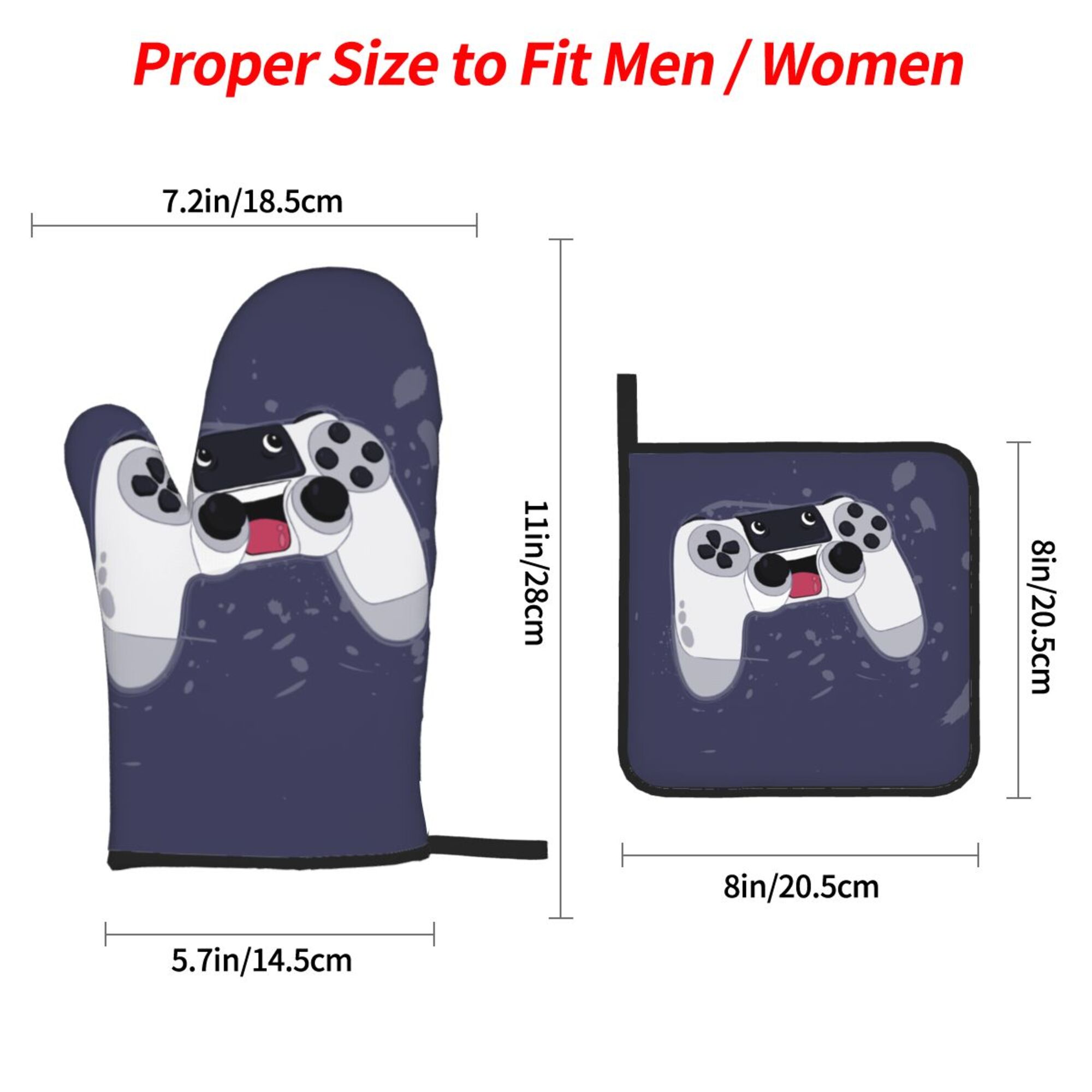 ZICANCN Oven Mitts and Pot Holders Sets,Game Controller Baking Sets Kitchen Heat Resistant 4 Pieces
