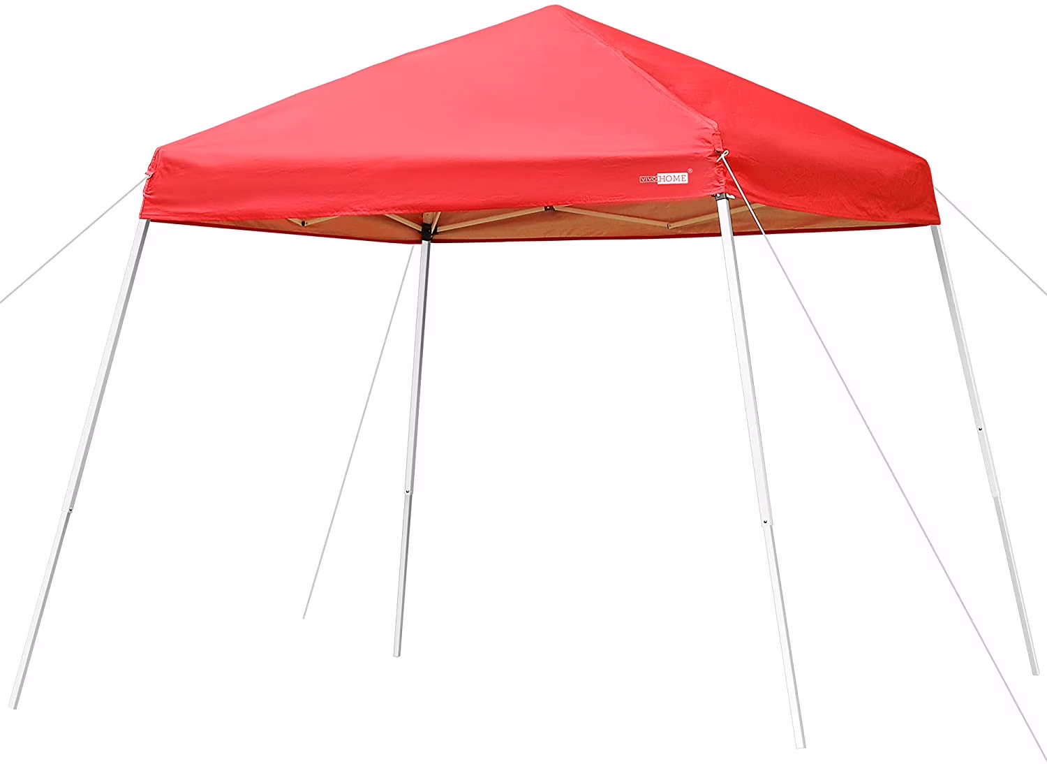 VIVOHOME Slant Leg Outdoor Easy Pop Up Canopy Party Tent Red 8 x 8 Feet