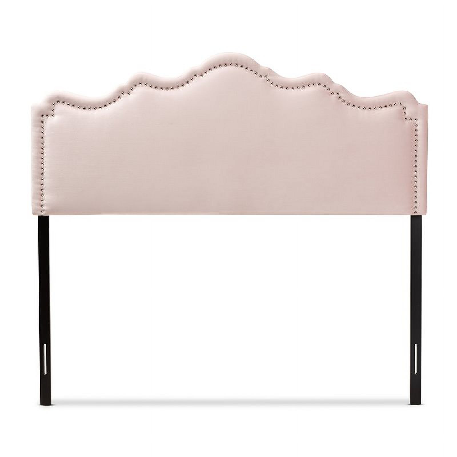 Bowery Hill Contemporary Velvet Upholstered King Headboard in Pink