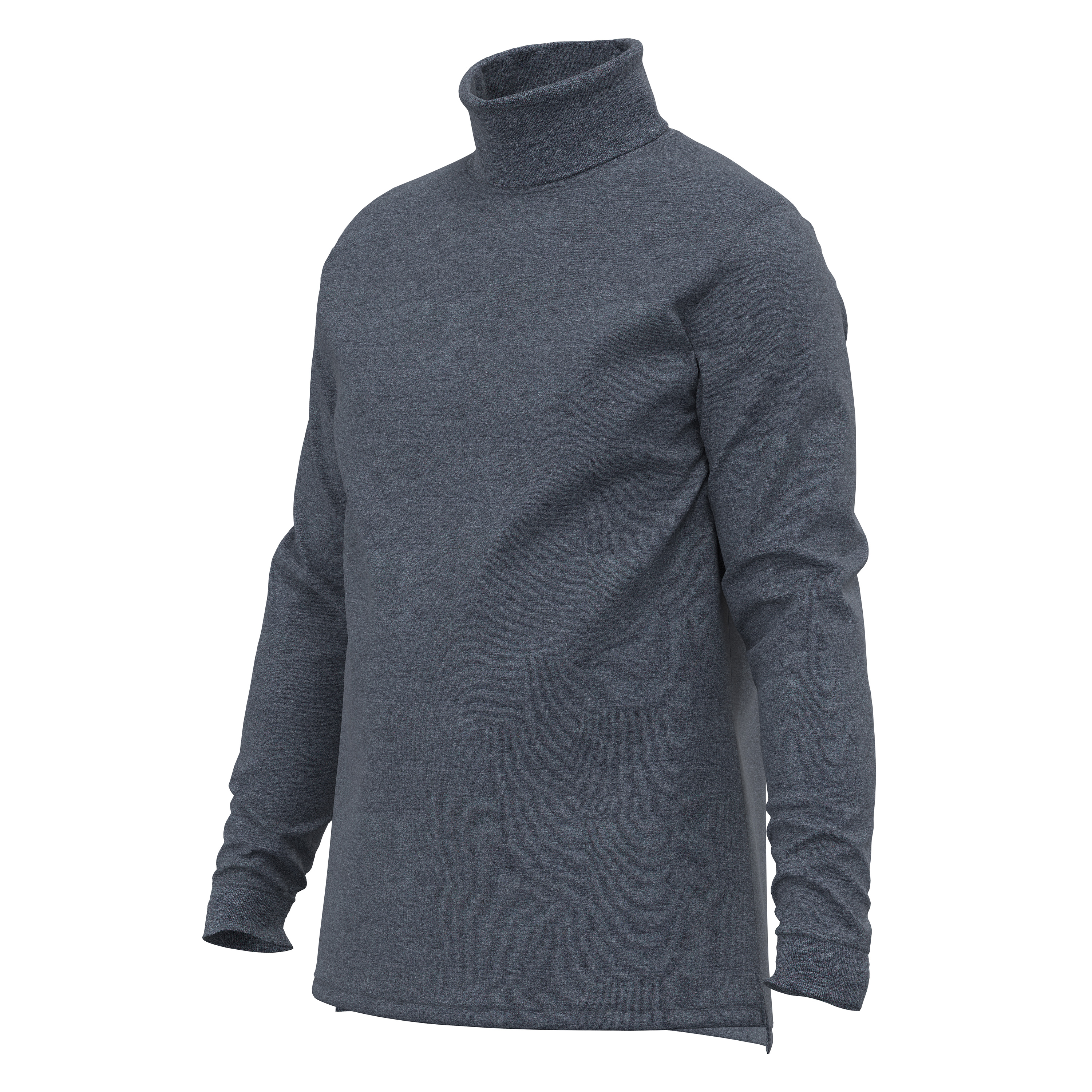 Men's 100% Interlock Knit Combed Cotton Super-Soft Pre-Washed Ski Casual Droptail Turtleneck Pullover Sweater