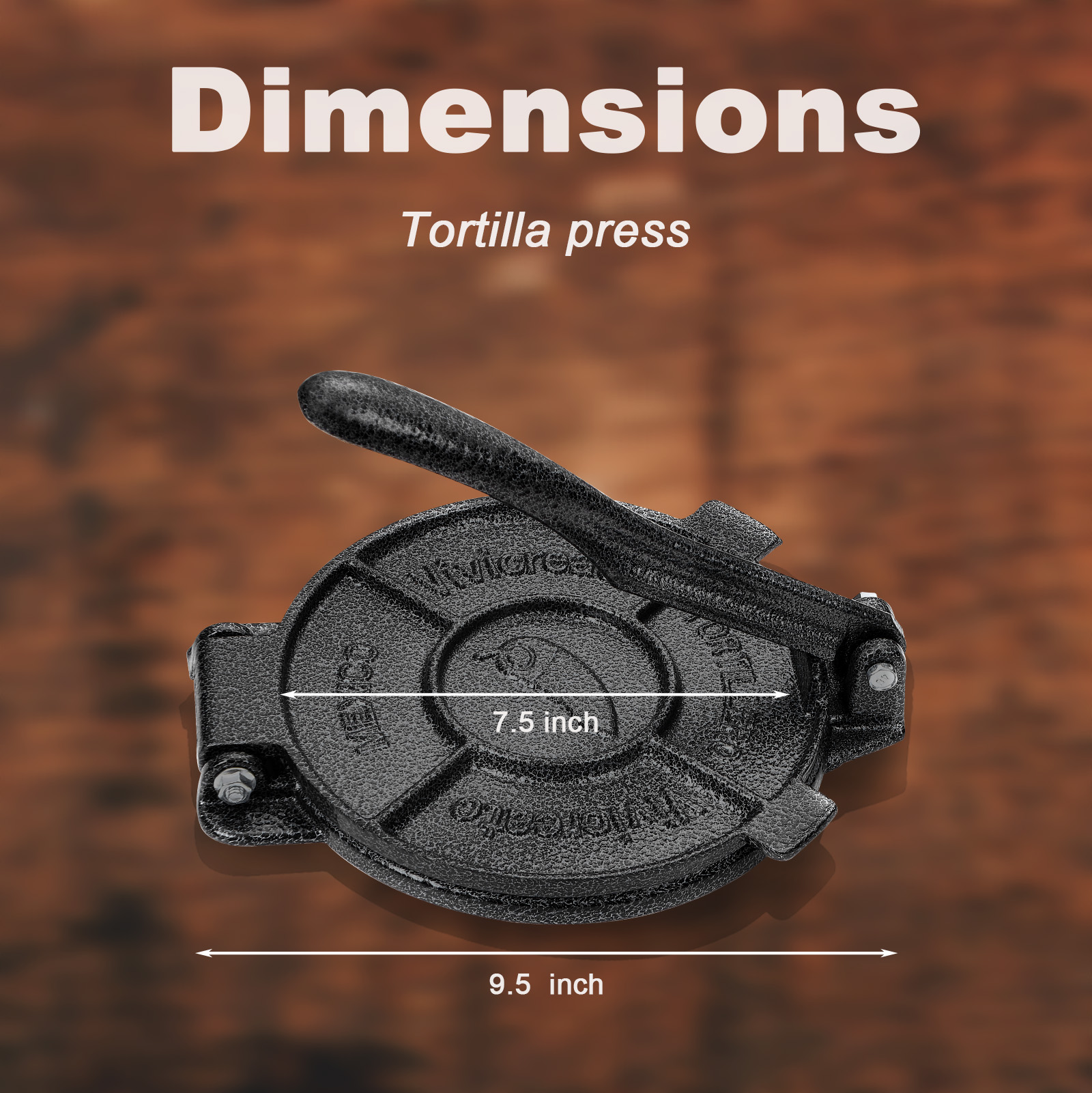 GOLDDOMUS 7.5 inch Tortilla Press,Tortilla Maker, Dough Press,Flour Tortilla press, Rotis Press, Quesadilla,Tortilla Makers, Grey Color，1 set