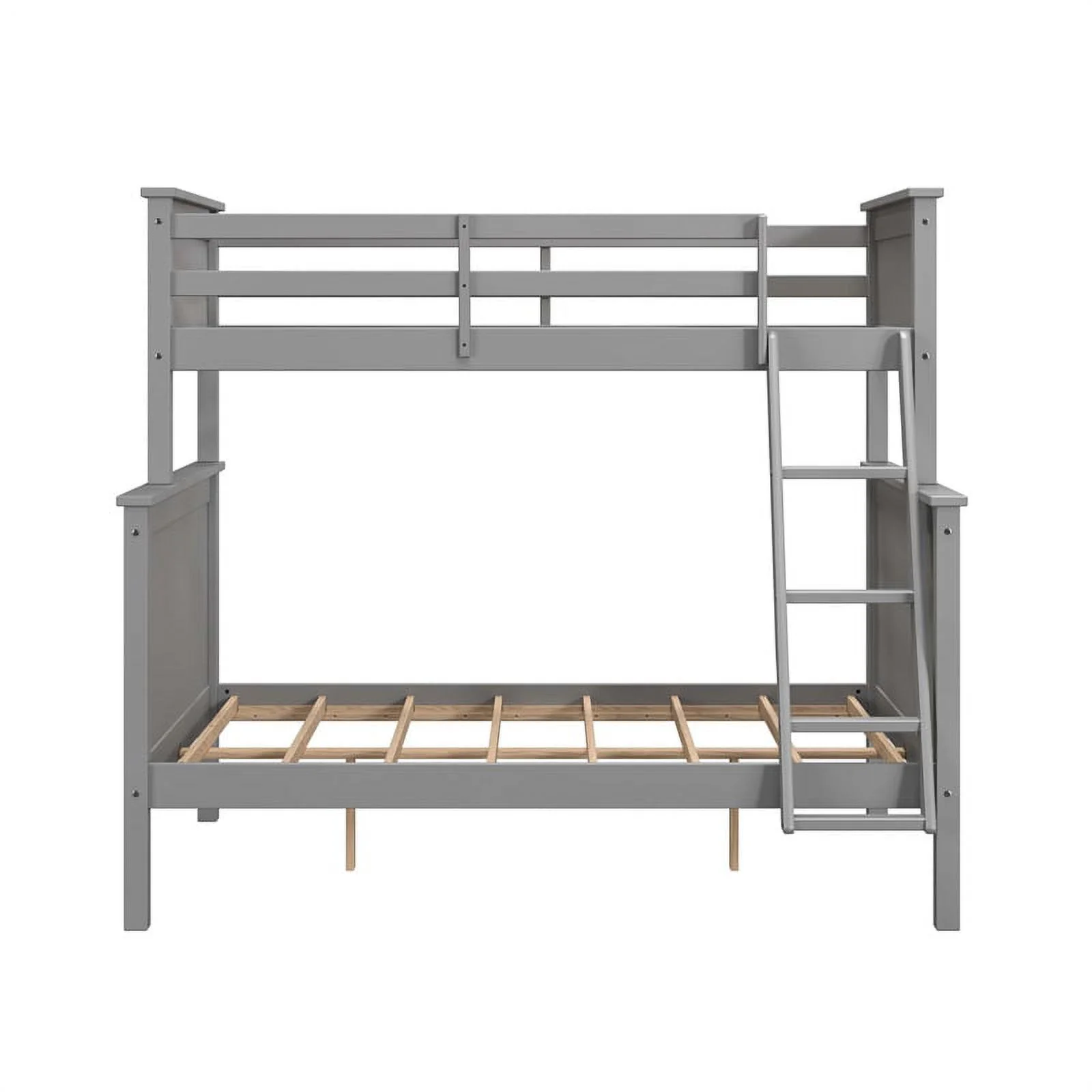 Linon Tilda Wood Twin over Full Bunk Bed in Gray