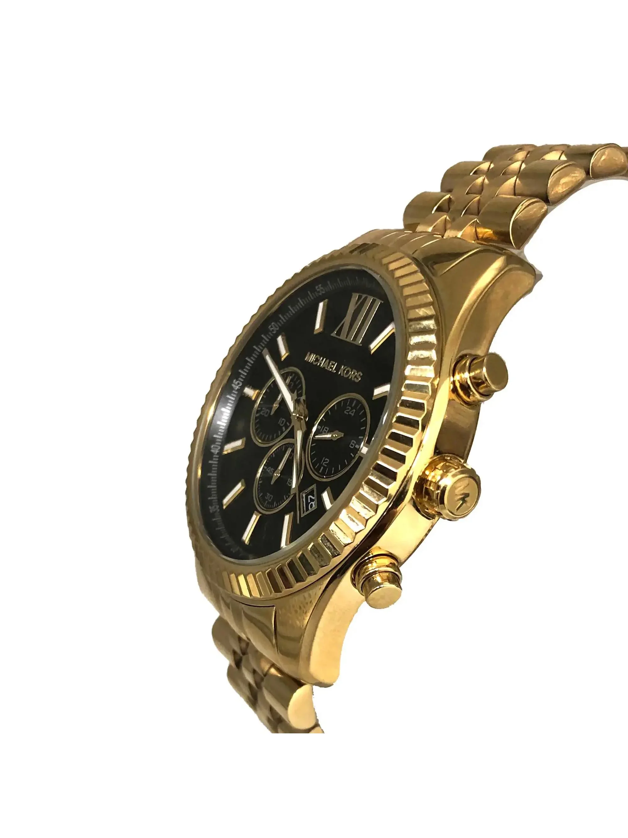 Michael Kors Lexington Chronograph Steel Black Dial Quartz Mens Watch MK8286