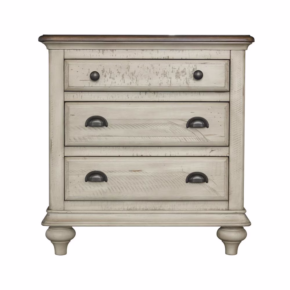 Sunset Trading Shades of Sand 5-Piece Wood King Bedroom Set in Cream Puff/Walnut