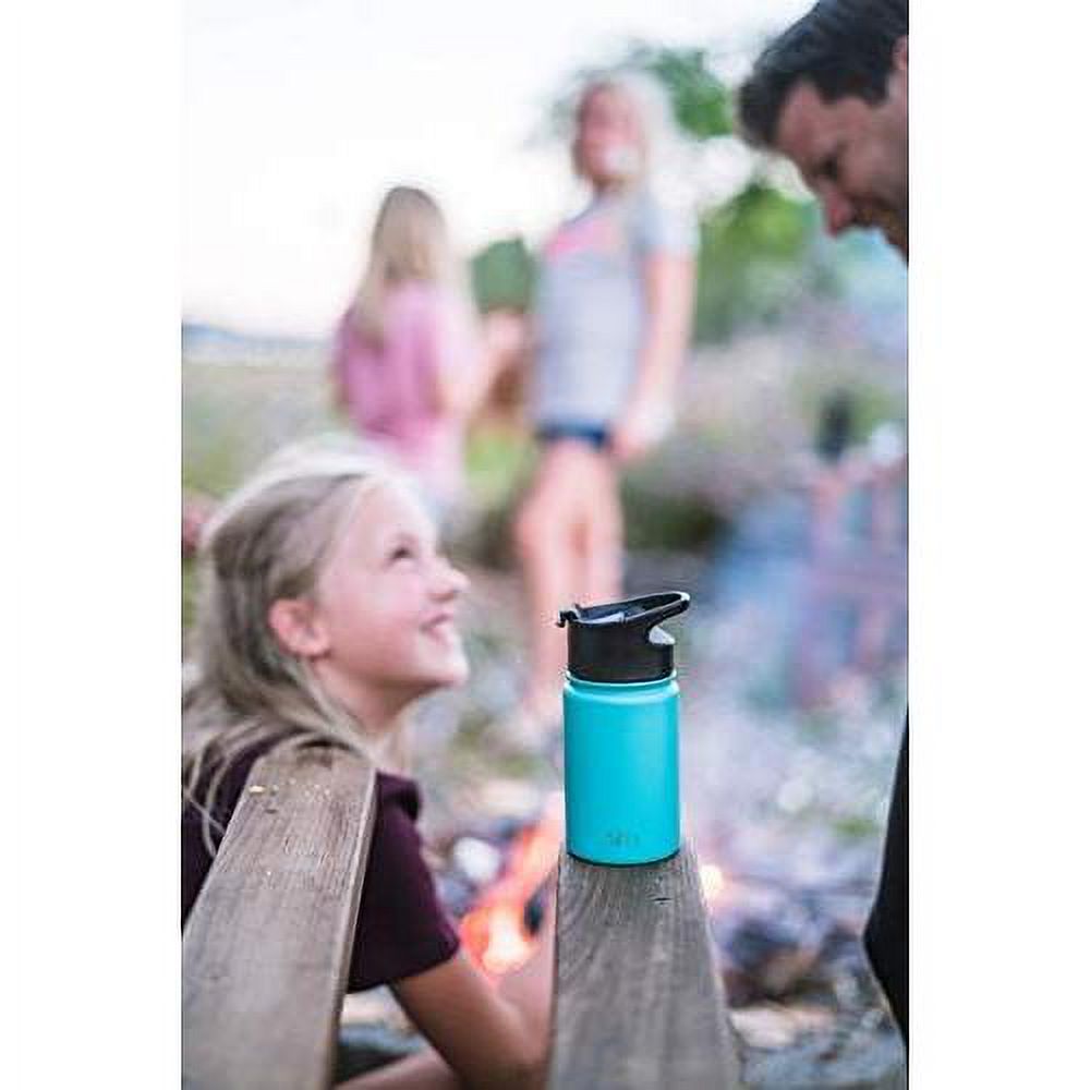 22Oz Water Bottle, Insulated Reusable Wide Mouth Stainless Steel Metal Flask With Lid, Midnight Black