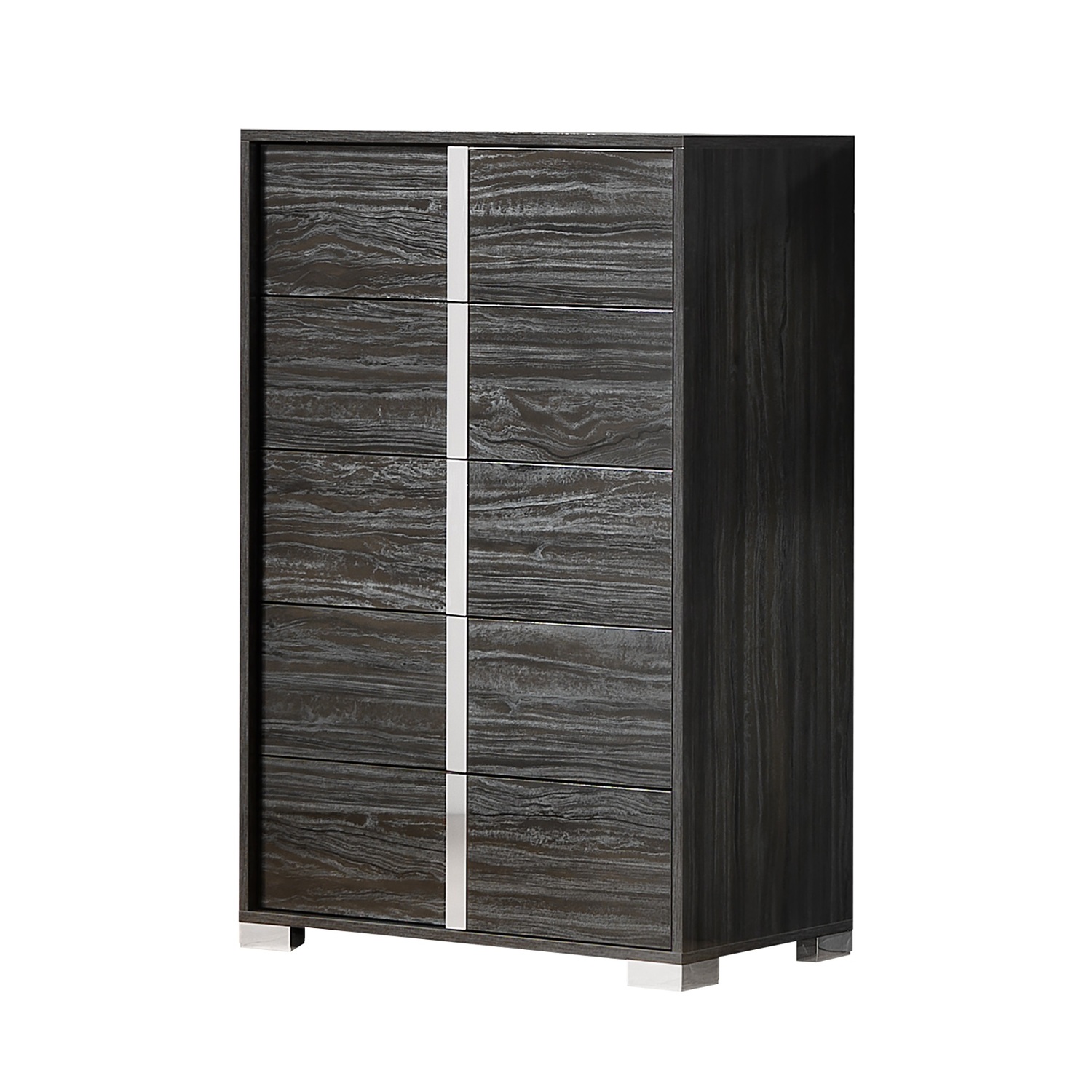 J&M Furniture Alice Glossy Gray Queen Bed